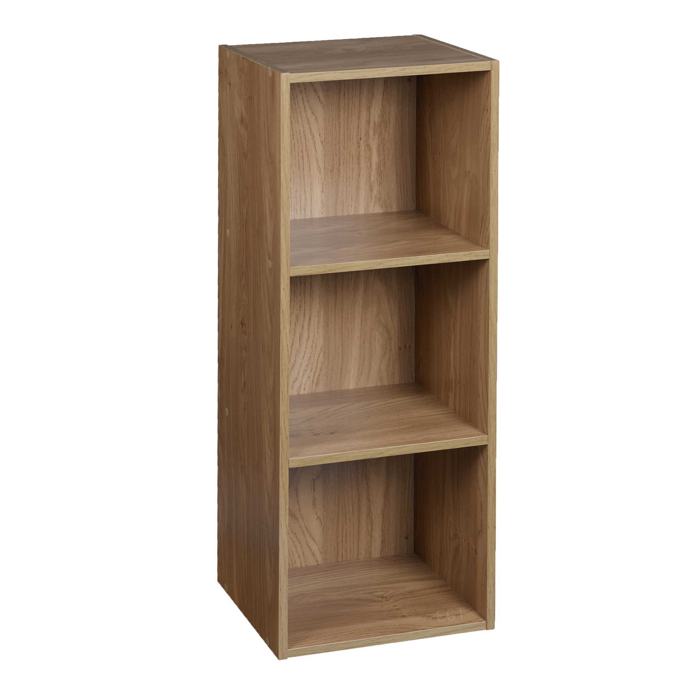 URBNLIVING 1, 2, 3, 4 Tier Oak Wooden Shelving Bookcase Storage Wood Shelf Unit … (3 Tier)