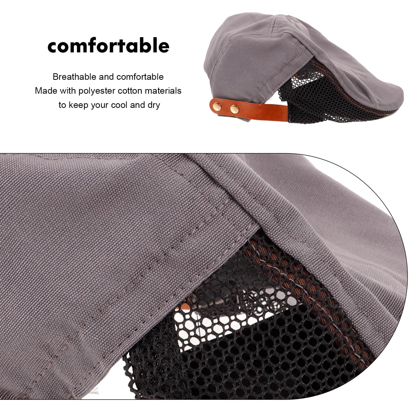 Cappello da cuoco da cameriere berretto traspirante per servizio di ristorazione cappello da lavoro cappello da chef accessorio marrone, Marrone, L-XXL