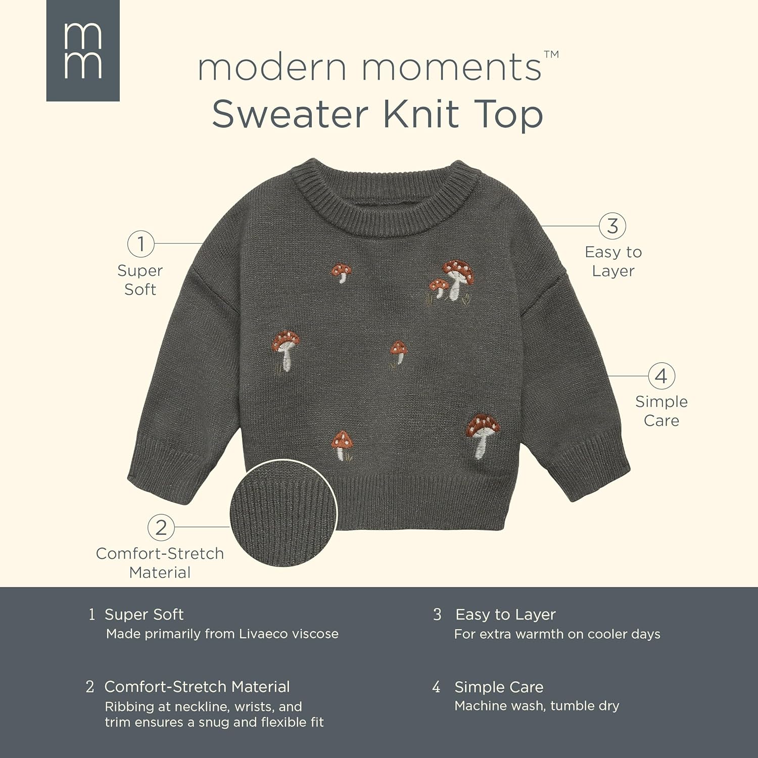 Modern Moments by Gerber Baby Embroidered Sweater Knit Top - Image 6