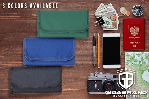 Miniatura 7 de GIDABRAND Organizador de dinero para dinero en efectivo, 7 ranuras con tarjeta en blanco, organizador de billetera para presupuestos, viajes,