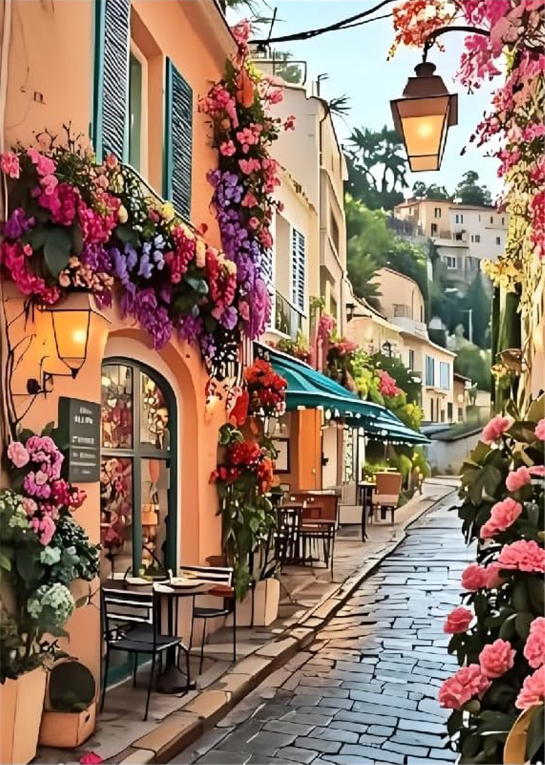 Hefeis Alley Diy Paint By Number For Adults,Painting Kits For Adult,Color By Numbers,Paint By Number Canvas Crafts Watercolor For Beginner Room Decor (Alley)