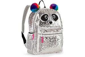 Panda Sequin Backpack for Girls - Bling Bling Animal Backpack with Panda Face