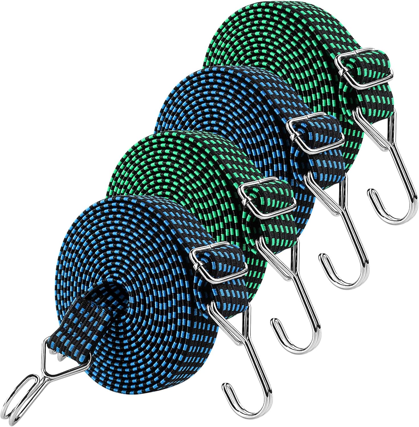 Bungee Cords,Double Hooks Heavy Duty Adjustable Bungee Straps,80 Inch