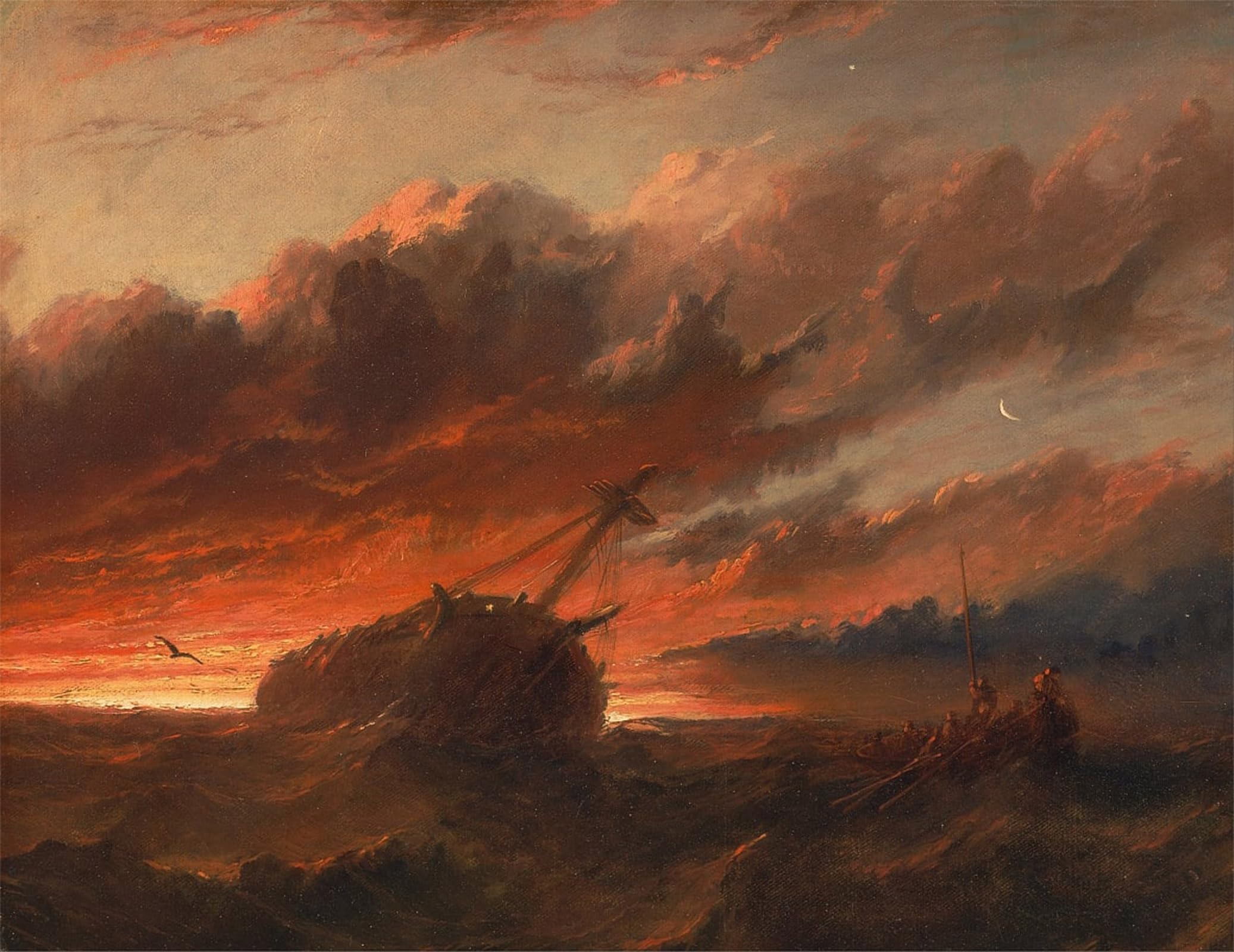 Artxlxxbn No Frame Famous Print Painting Colorful Art Print Shipwreck By Danby Canvas Art Decorations For Home Decor 60X90cm