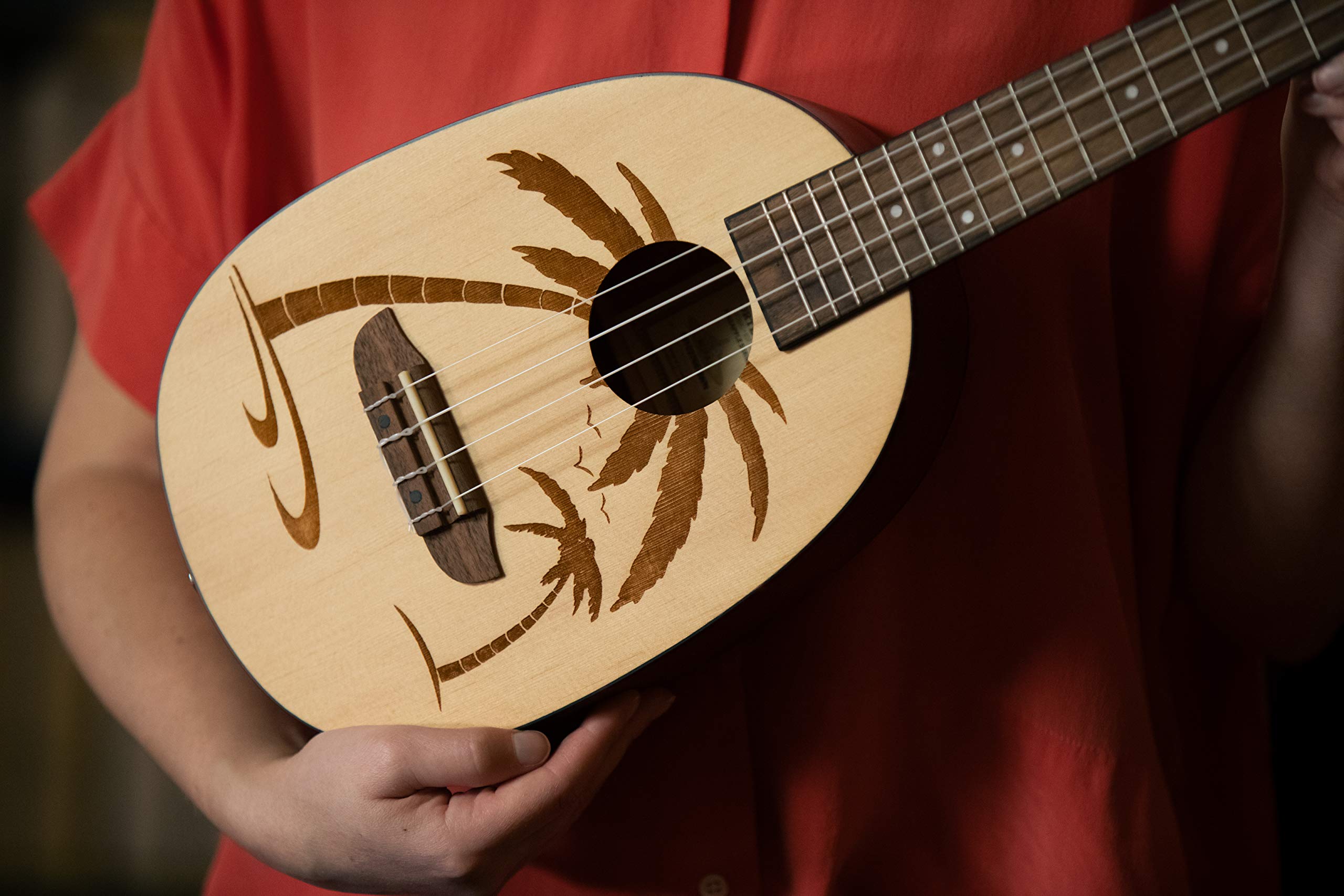 Ortega Guitars Akustyczne Ukulele Koncertowe – Seria Bonfire – Korpus Pineapple – Świerk/Sapele, Wykończenie Naturalne (RUPA5)