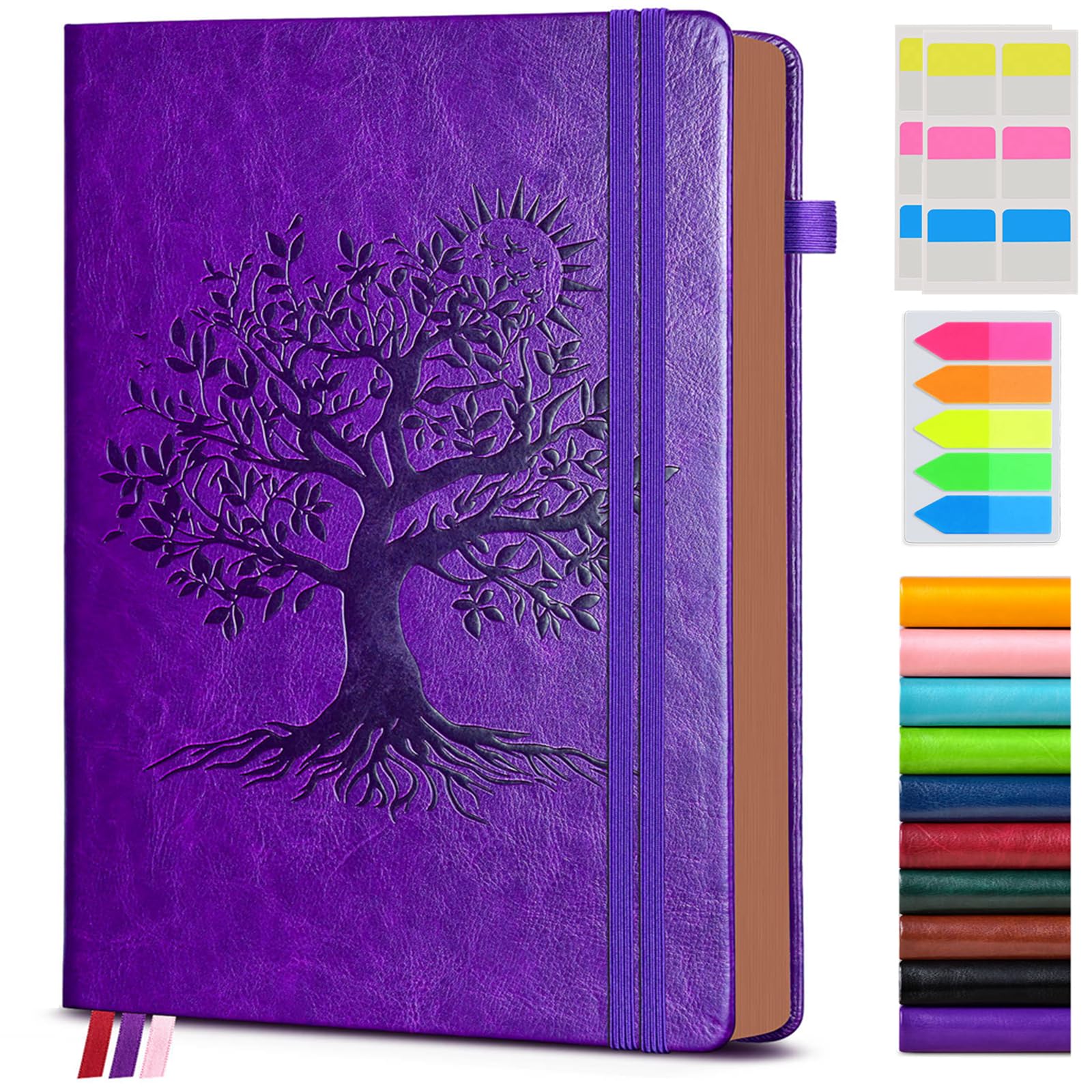 PAIBAS Lined Journal Notebook with 300 Page Numbered Pages, Vintage Leather