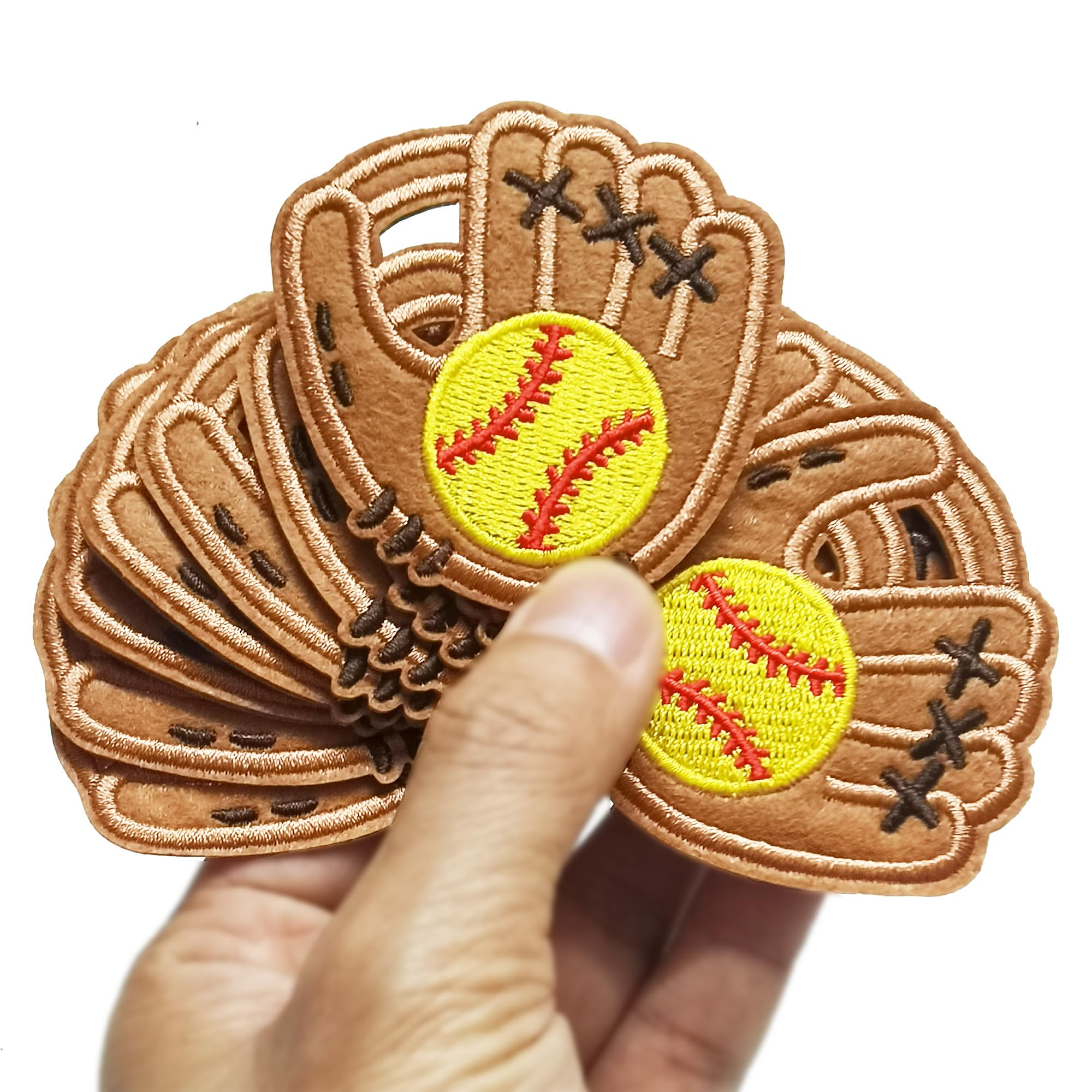 Set Of 12 Yellow Softball Baseball Glove Sports Game Day - Main Image