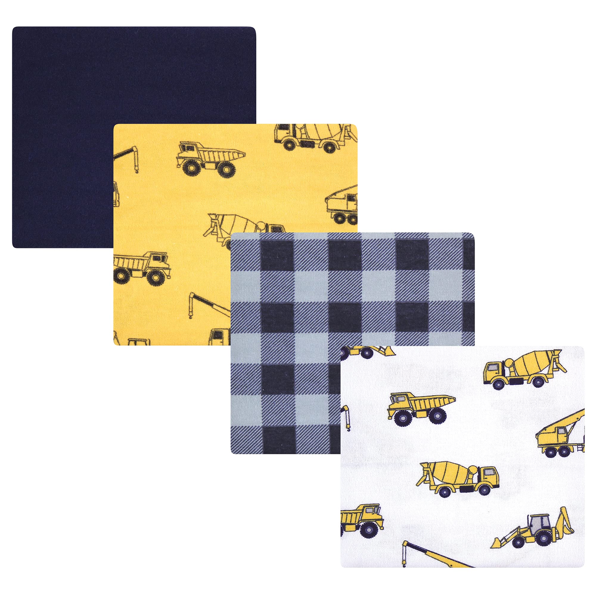 Hudson Baby Unisex Baby Cotton Flannel Receiving Blankets, Construction, One Size