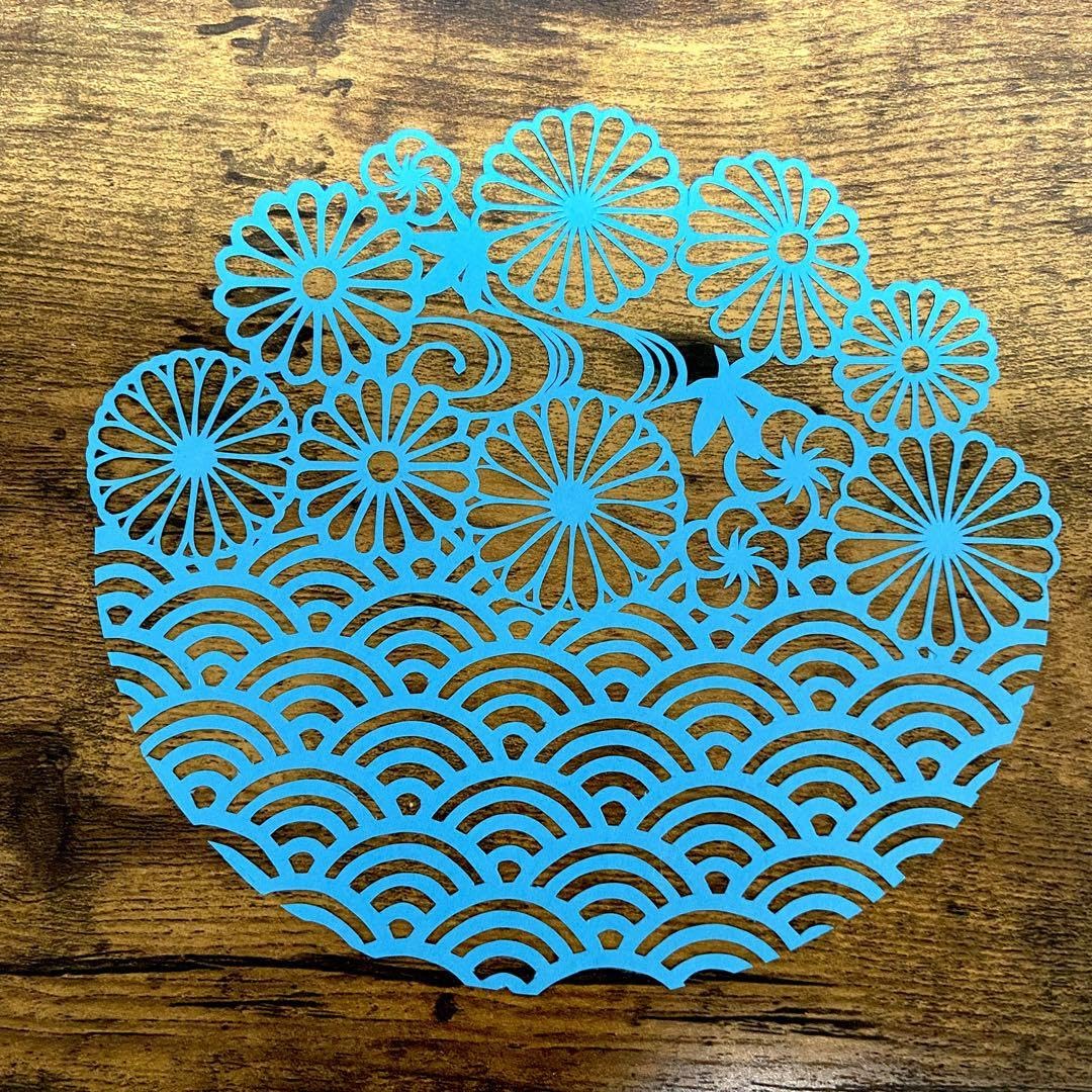 切り絵 ちぎり絵×切り絵】nami-oto -波音- 原画アート2枚セット 沖縄