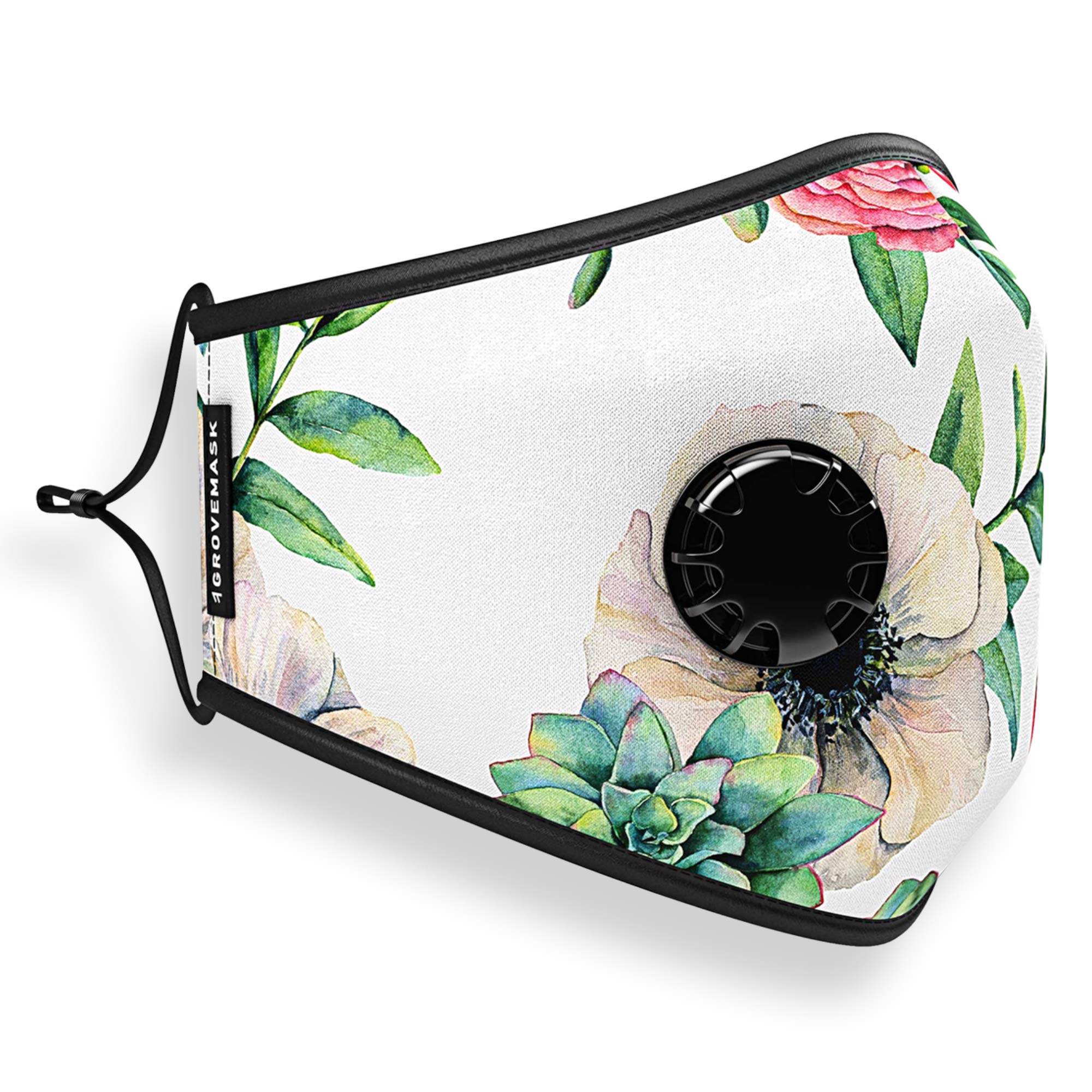 GROVE unisex-adult Mask Face Mask W/ 7x Pm2.5 Filters - Reusable Cloth Face Mask for Pollen, Smoke, Dust, Allergens