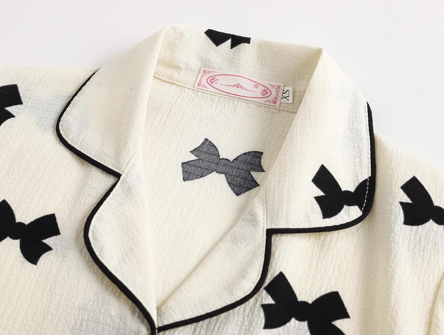 Big Girls Button Down Pajama Set 3pcs Short Sleeve Long Pants with Shorts Crepe Wrinkled Fabric Sleepwear Nighty - Image 2