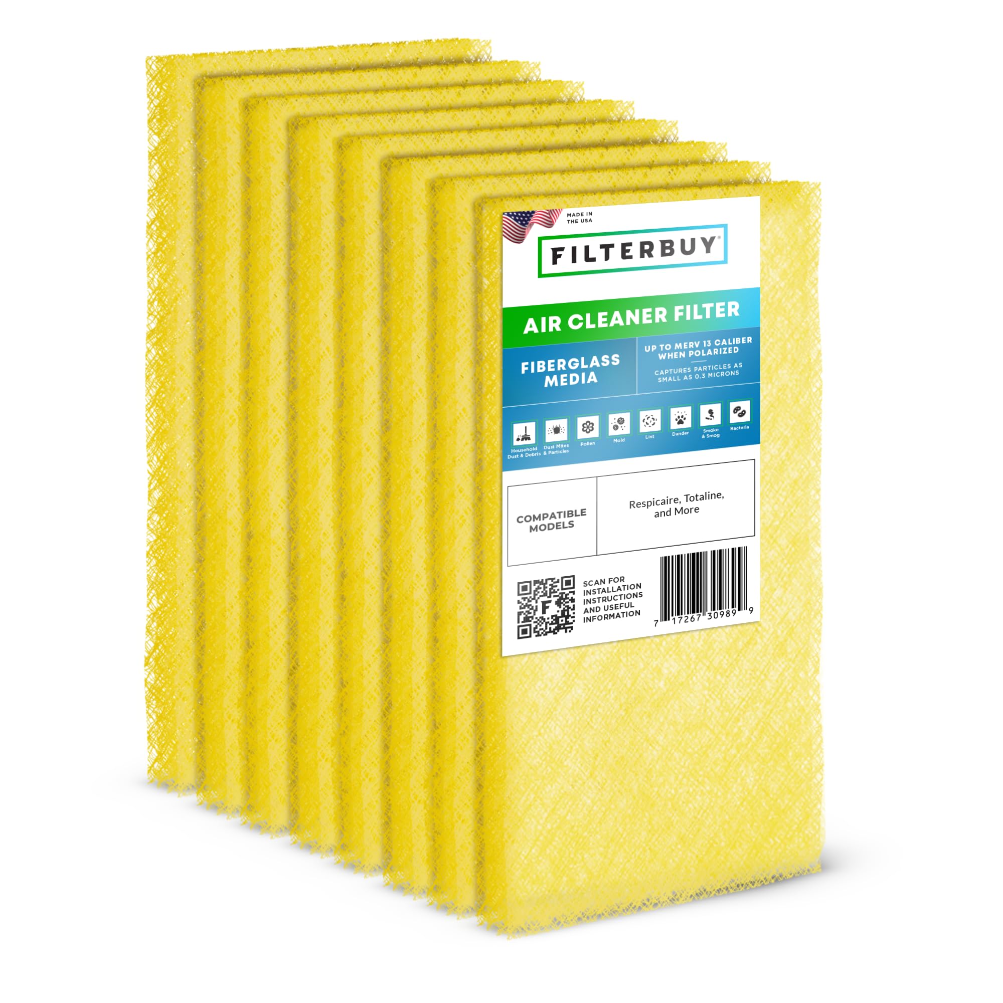 Filterbuy 20x30 Air Cleaner Filter Replacement Pads for Respicaire