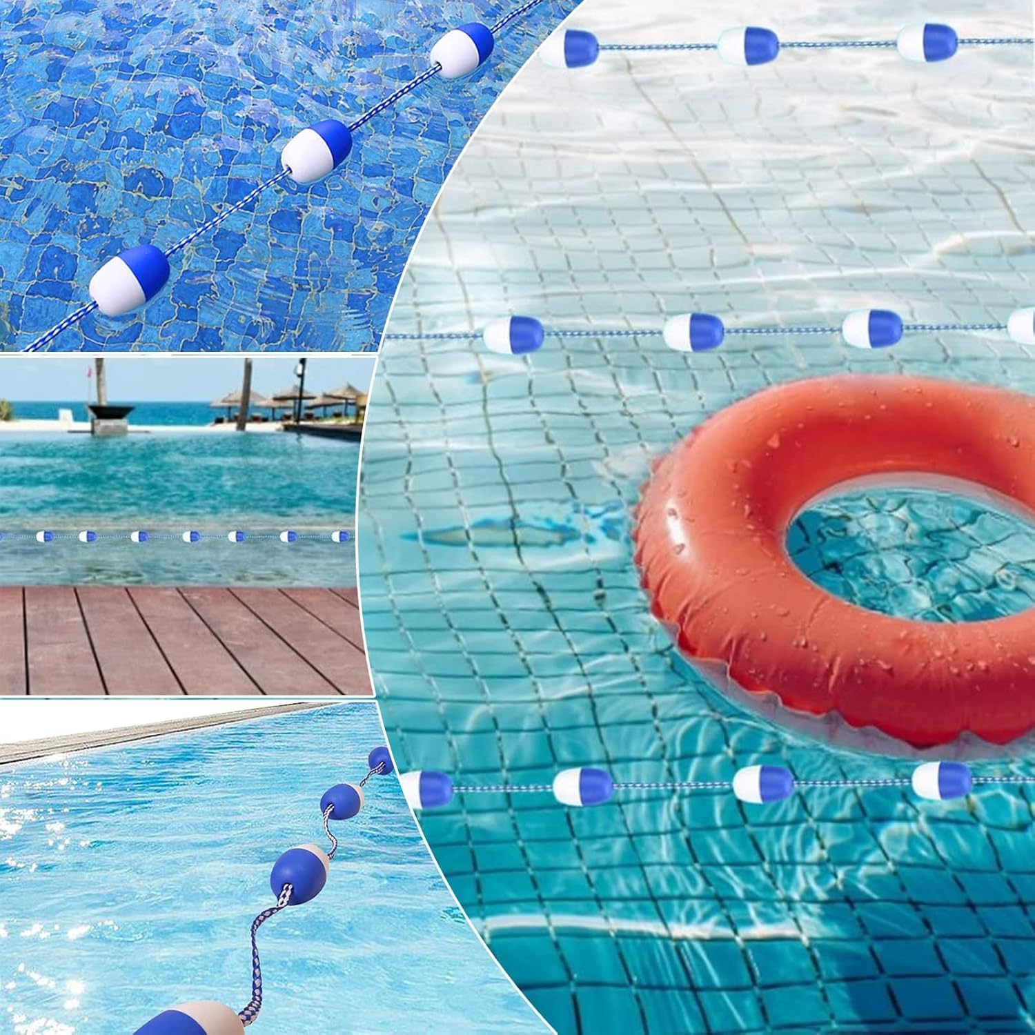 Corde galleggianti per piscine, divisorio per tutte le piscine (1 m) – Migliora la sicurezza e nizat per piscine, ideale per famiglie e feste in piscina