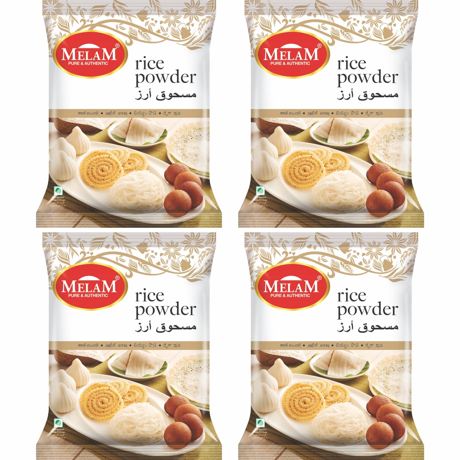 MELAM Rice Powder | Rice Flour | Chawal Atta | Pack of 4 | Each 500gm | To prepare a wide range of delicious dishes easily |