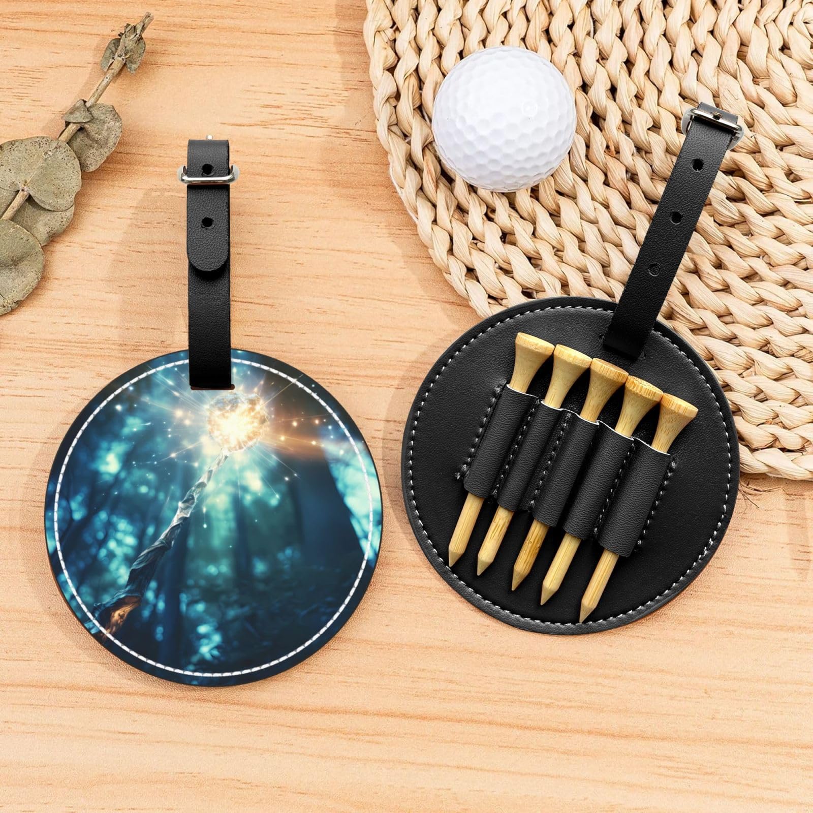 Magic Wand Black Golf tee Storage Bag - Durable and wear-Resistant Golf Accessories