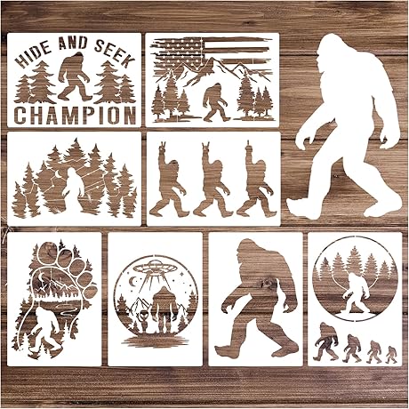 Pkqon Full Size Woodcraft Patterns Stencils for Painting on Wood