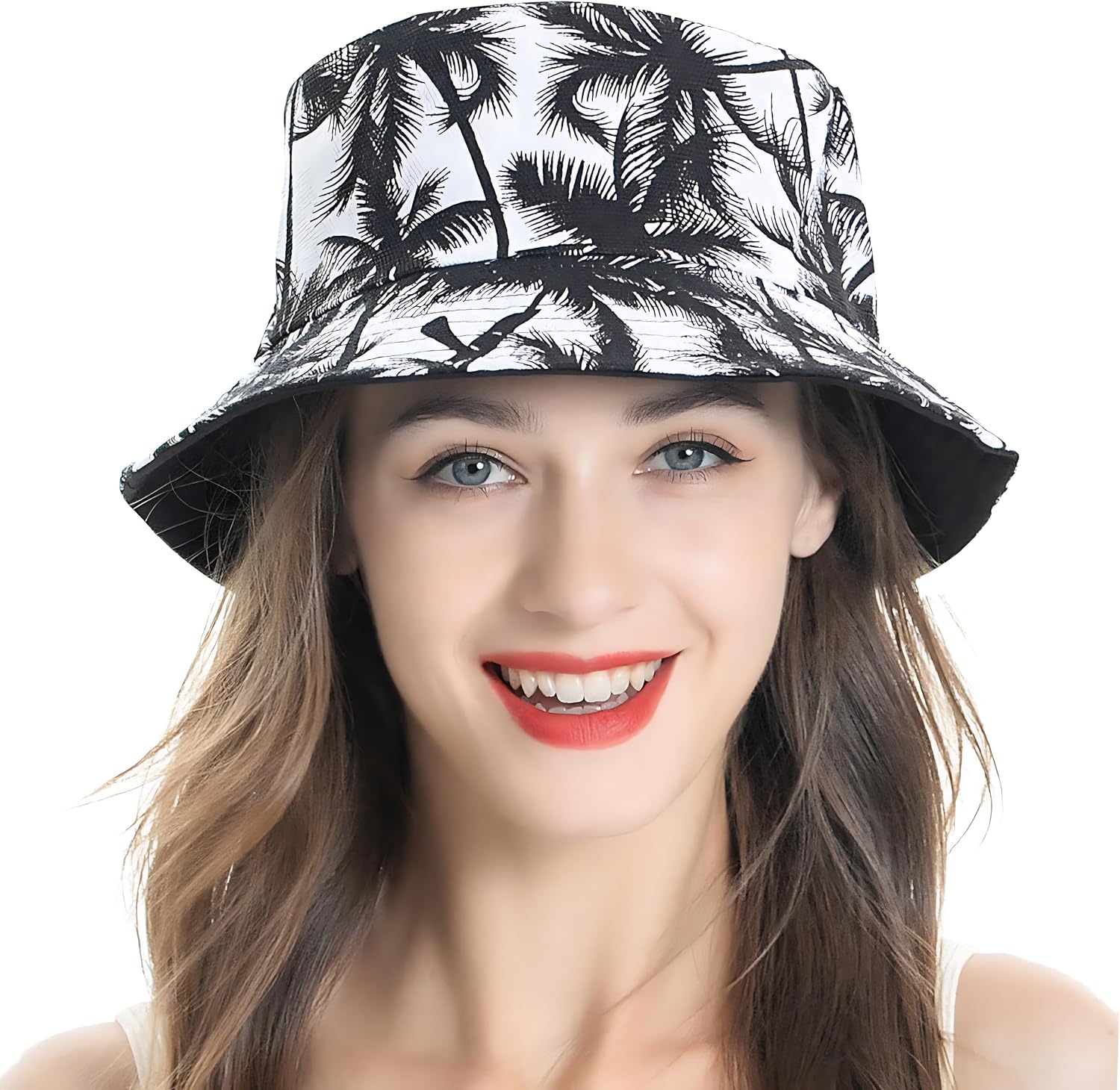 ZLYC Printed Bucket Hat for Women Men Packable Summer Sun Hat for Beach, Vacation, Daily Wear