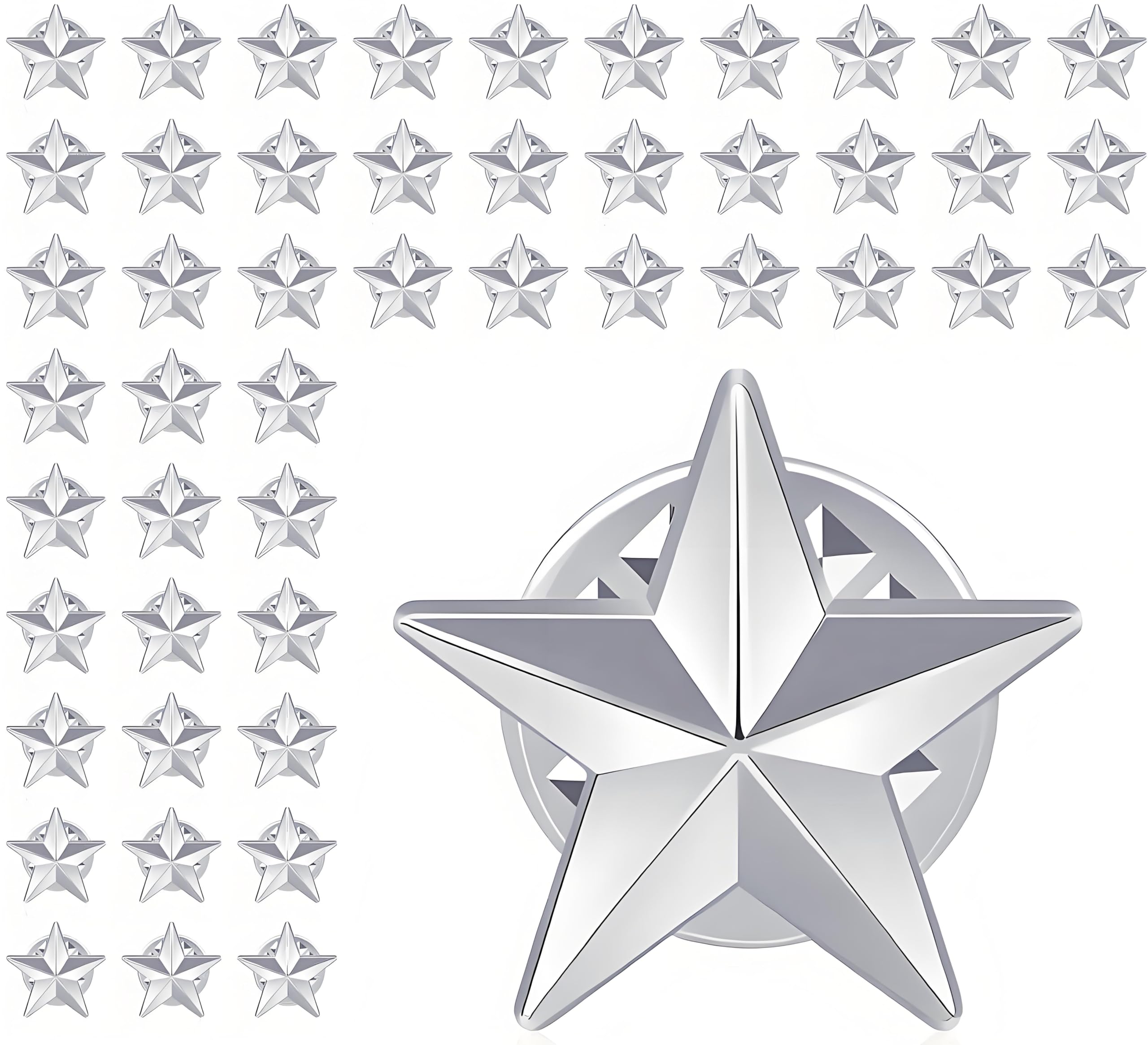 Tichso 50/100/200/300/500 piezas de material de aleación pequeño, chapado en oro, color plateado, pin de solapa de estrella, pin del Día de los Veteranos, mochila, premios militares, Día del Trabajo