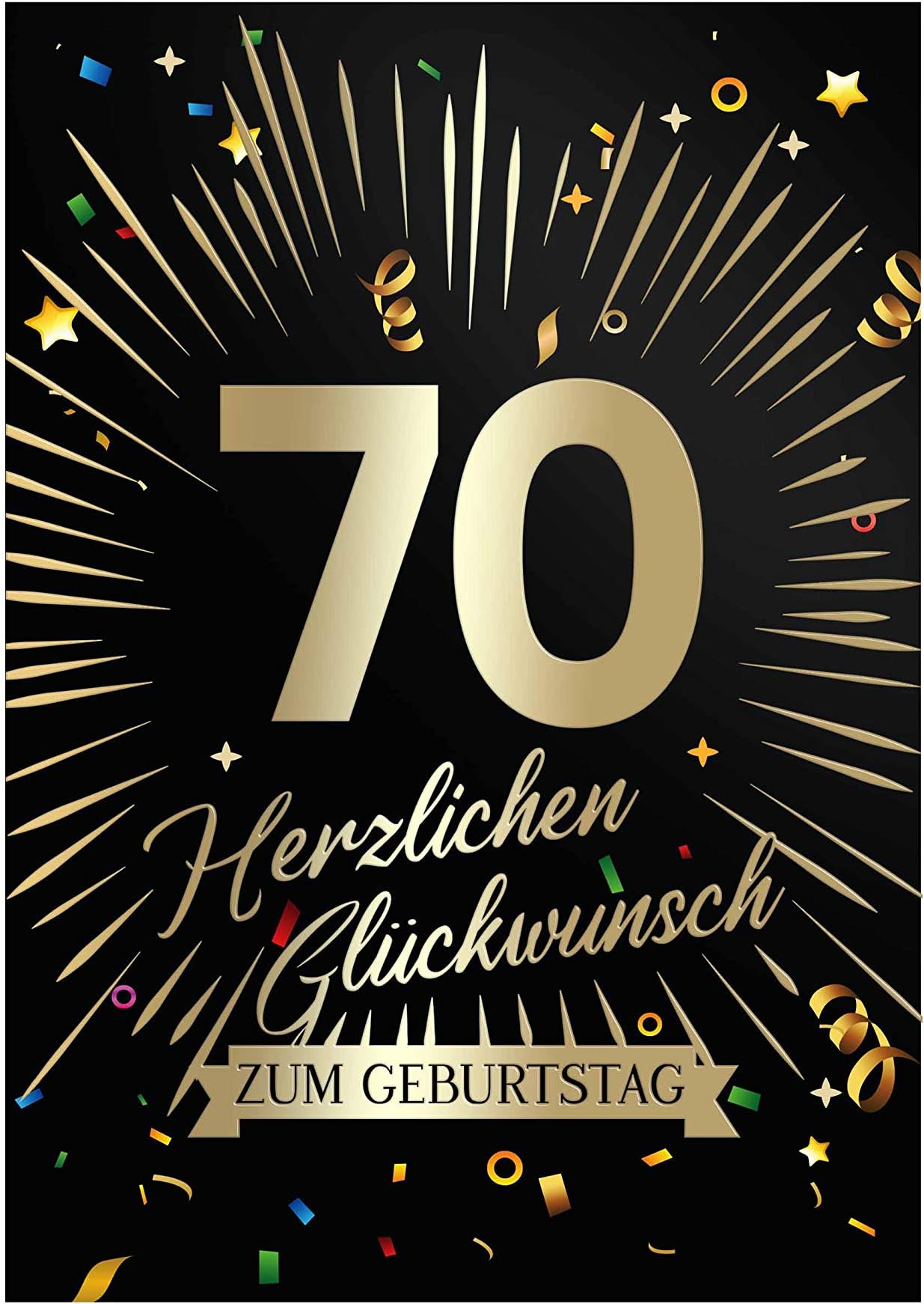 Libetui Cards Elegante Glückwunschkarte 70. Geburtstag Geburtstagskarte ...