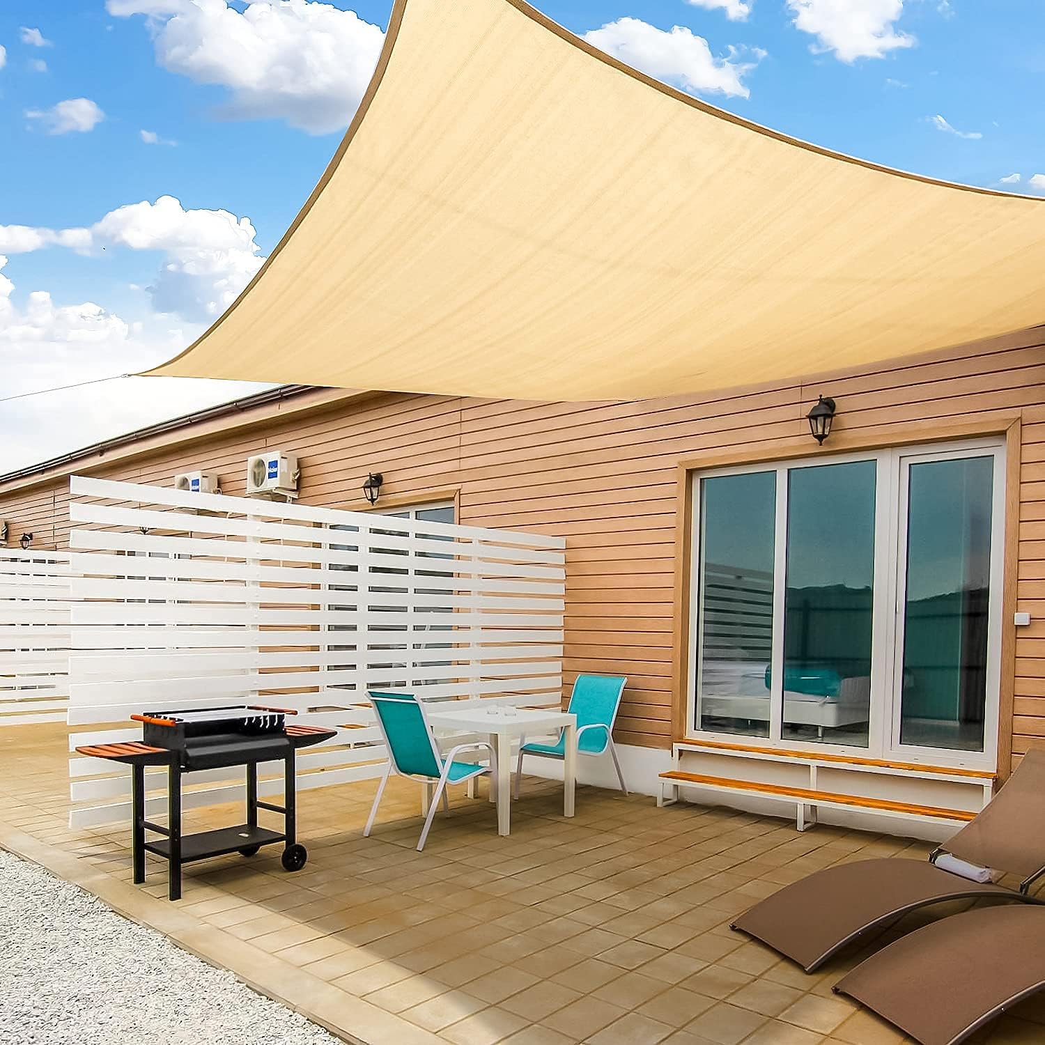 PA Original Patio Watcher Rectangle Sun Shade Sail Fabric UV Block Awning Canopy Cover Durable for Outdoor Carport Pergola Backyard Lawn Deck Garden, Commercial Heavy Duty 180GSM HDPE (3 x 6 Meter)
