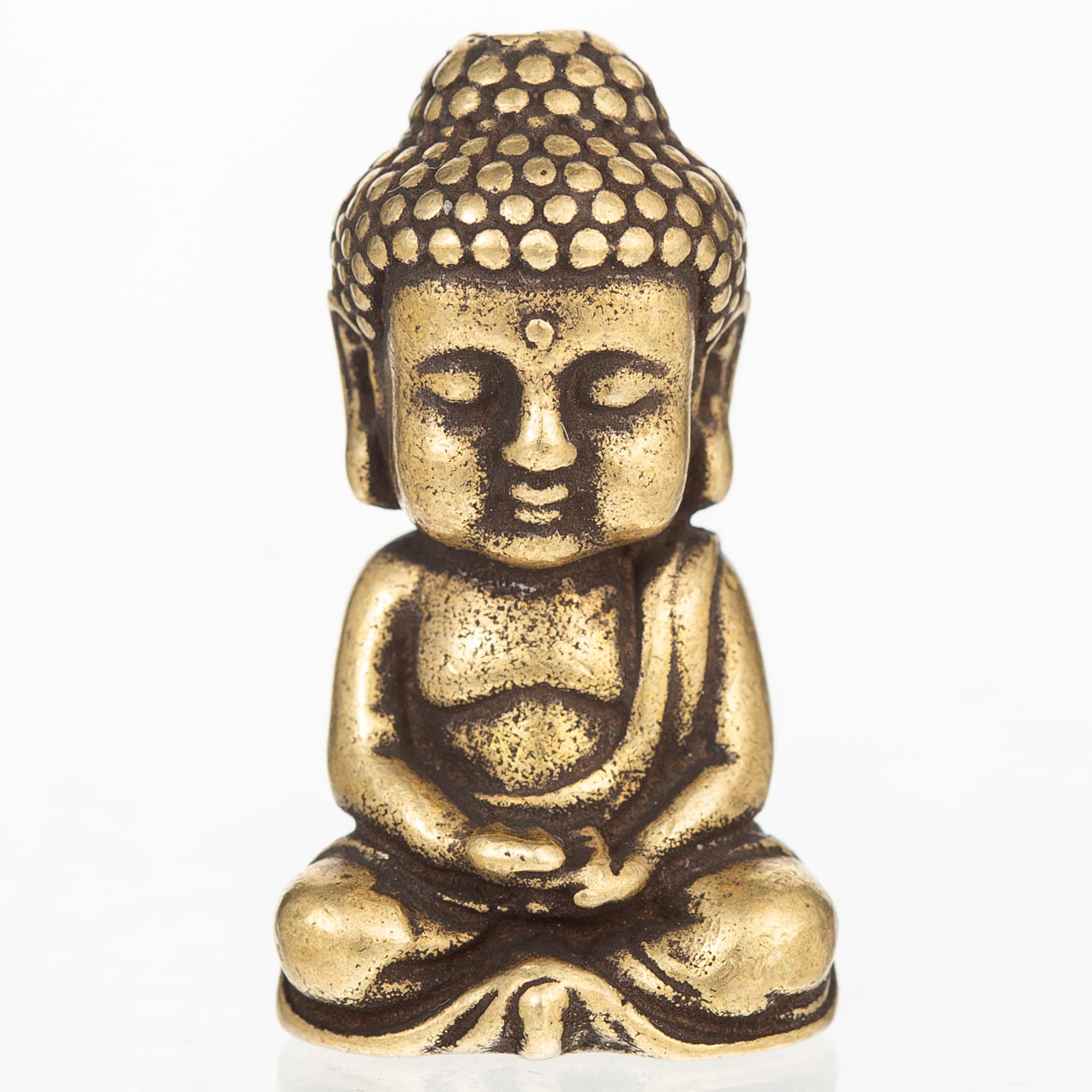 FENGSHUI-CAISHEN Pure Copper Little Buddha Statue - Handmade for Meditating Zen Decor, Baby Buddha Figurine