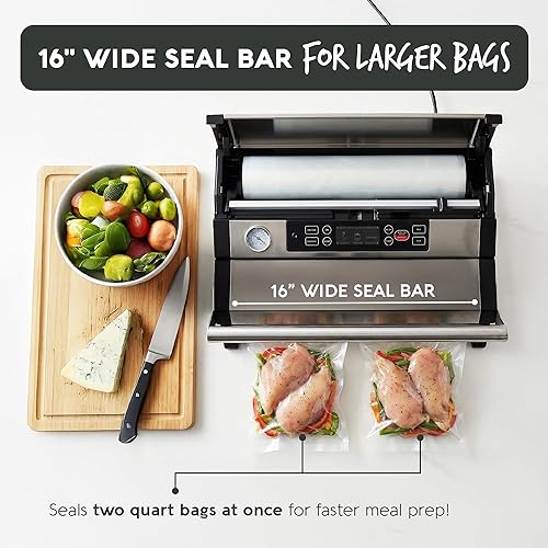 Miniatura 2 de Avid Armor Sellador al Vacío A420XL – Barra de Sellado de 16" de Ancho para Bolsas Más Anchas, Compatible con Rollos de 50 pies, Sella Múltiples