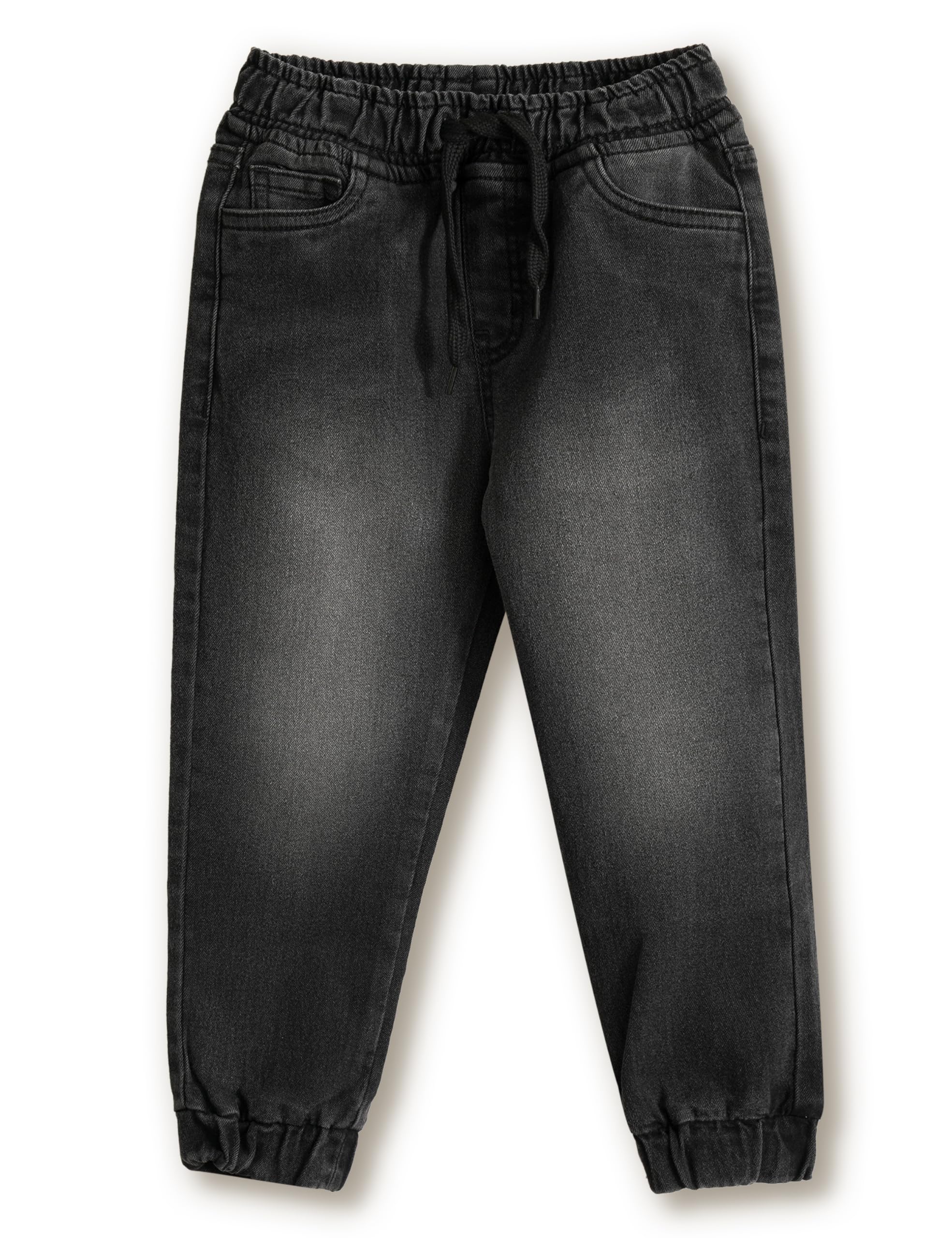 Amazon Brand - Symbol Boys Cotton Rich Stretchable Slim Fit Jogger Jeans | Elasticated Waistband and Cuff | Casual Denim | Age 2-14 Years