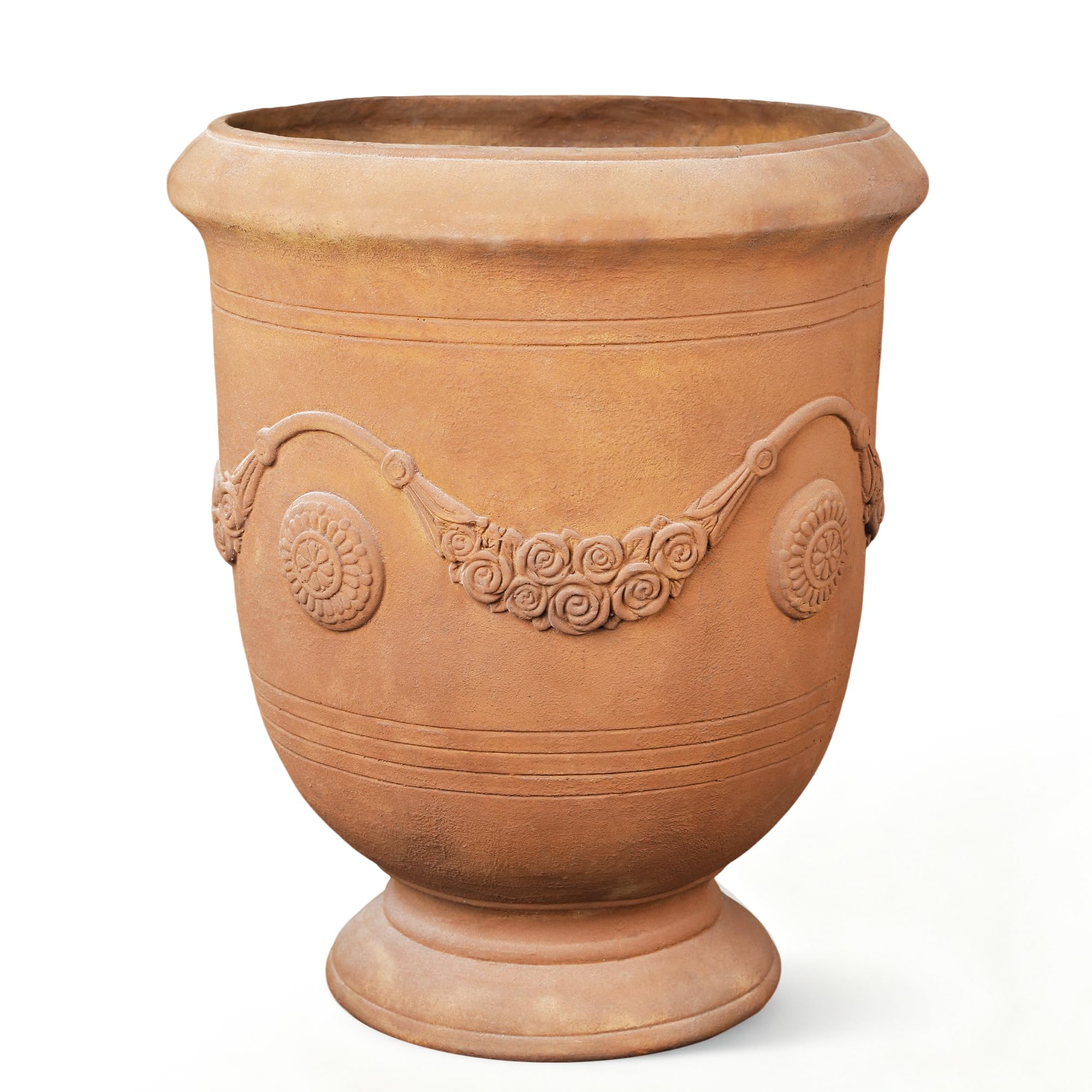 Rust Magnesium-Oxide Outdoor Urn Planter