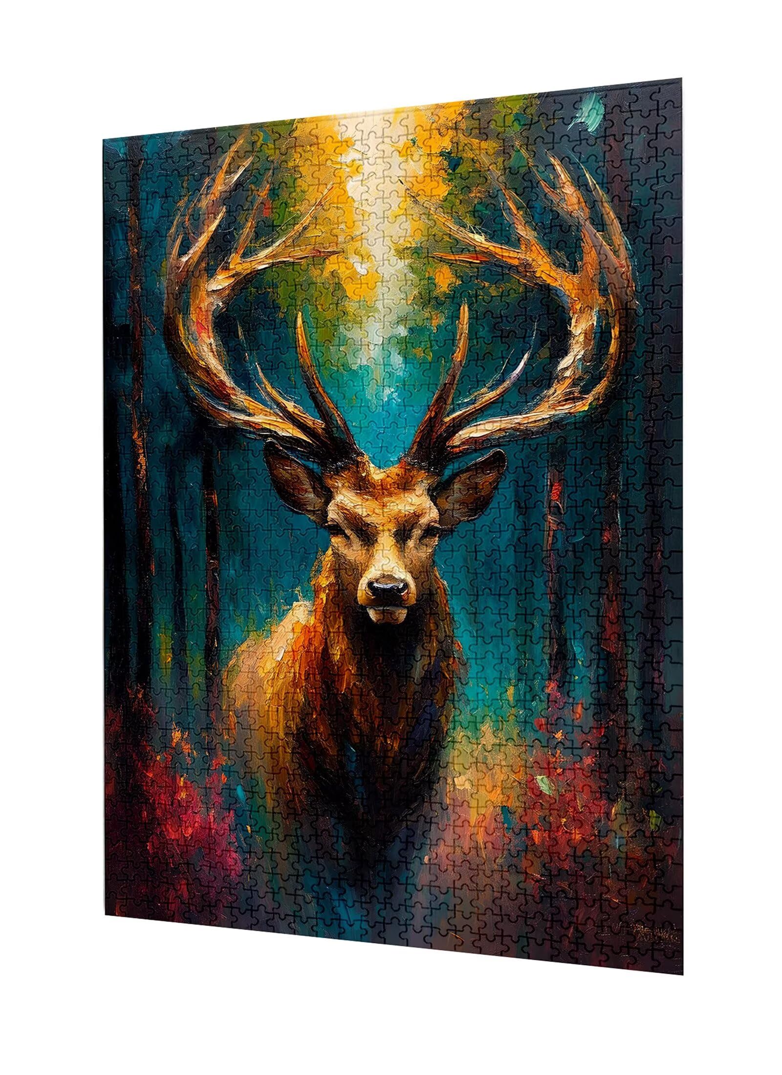 Puzzle ze zwierzętami 5000 sztuk Jeleń Puzzle Dorośli Kawałek Drewna Gry, Rodzinna Rozrywka Puzzle Jigsaw Od 14 lat, Wystrój domu Prezenty S-592