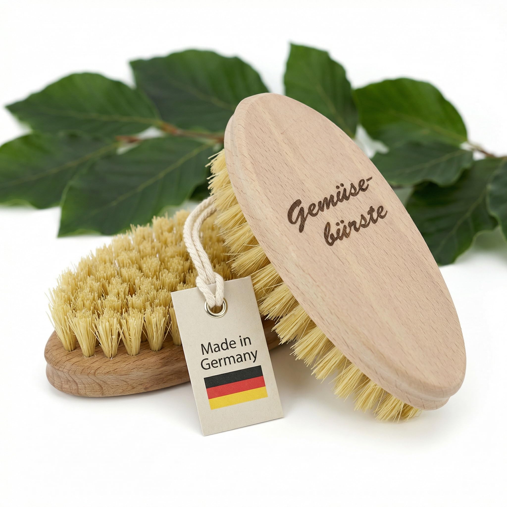 Gemüsebürste Holz mit Naturborsten – Nachhaltige Kartoffelbürste aus Buchenholz – Ökologische Holzbürste zum Gemüse & Obst Waschen – Robust & Langlebig, Made in Germany