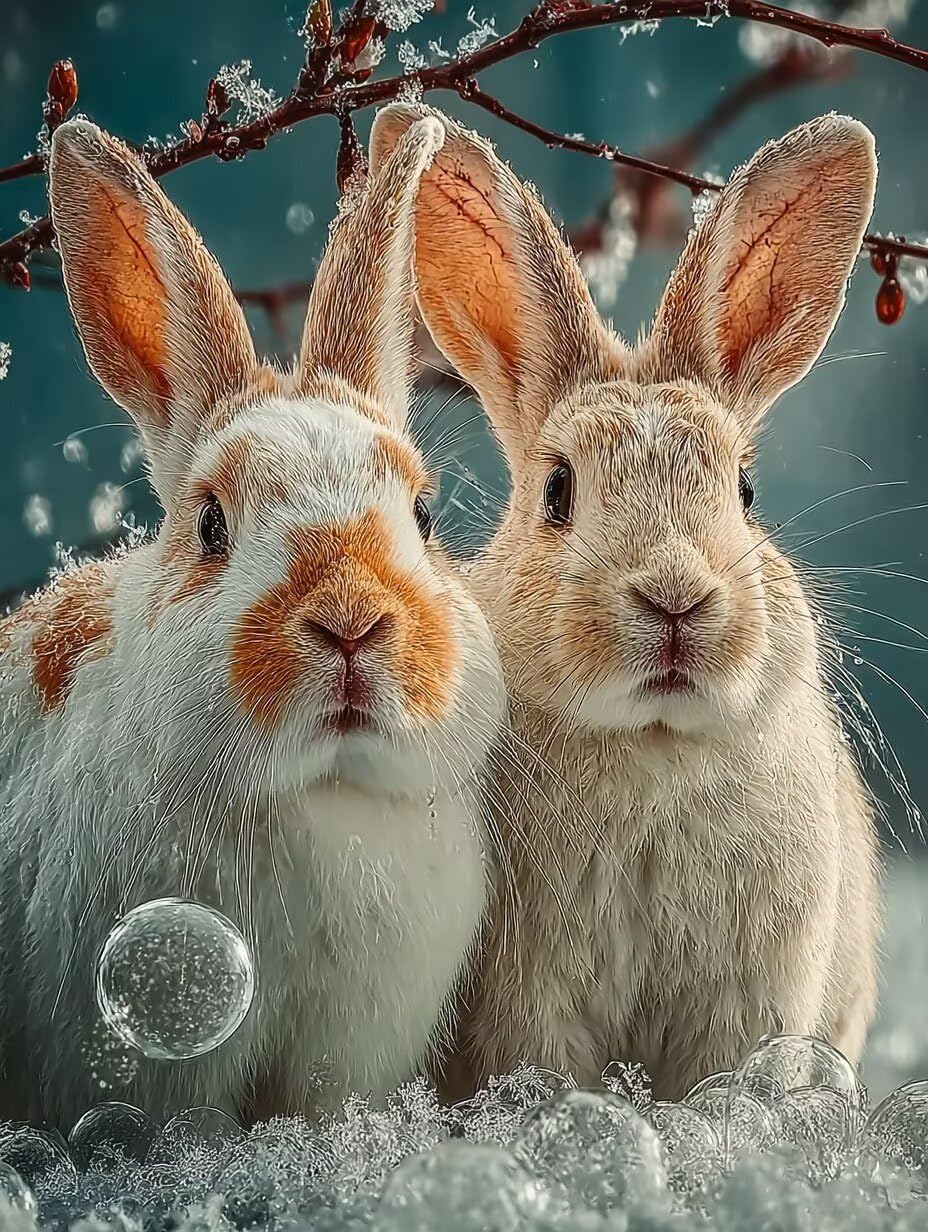 Królik Śnieg Zwierzę Diament Malarstwo Zestawy Dla Dorosłych, 5D Okrągłe Diamenty Malarstwo Dzieci Malarstwo, Diamant Art Haft Cross Stitch Obrazy, Mozaika Sztuka Do Dekoracji Ściany 90x120cm HJ8260