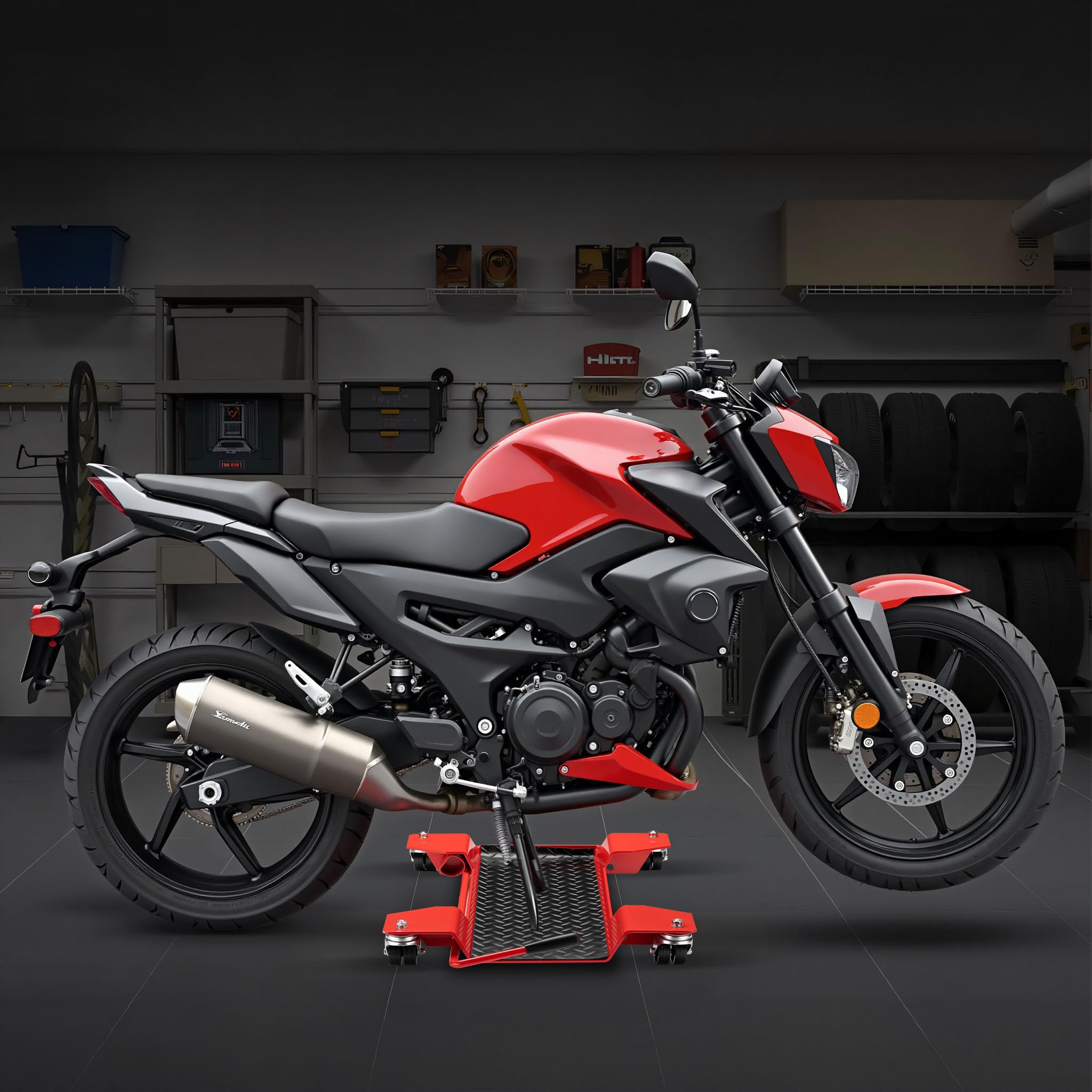 Motorrad Rangierhilfe Rangierschiene Rangierplatte Parkhilfe Motorradständer 60x42x7,5cm bis 250kg