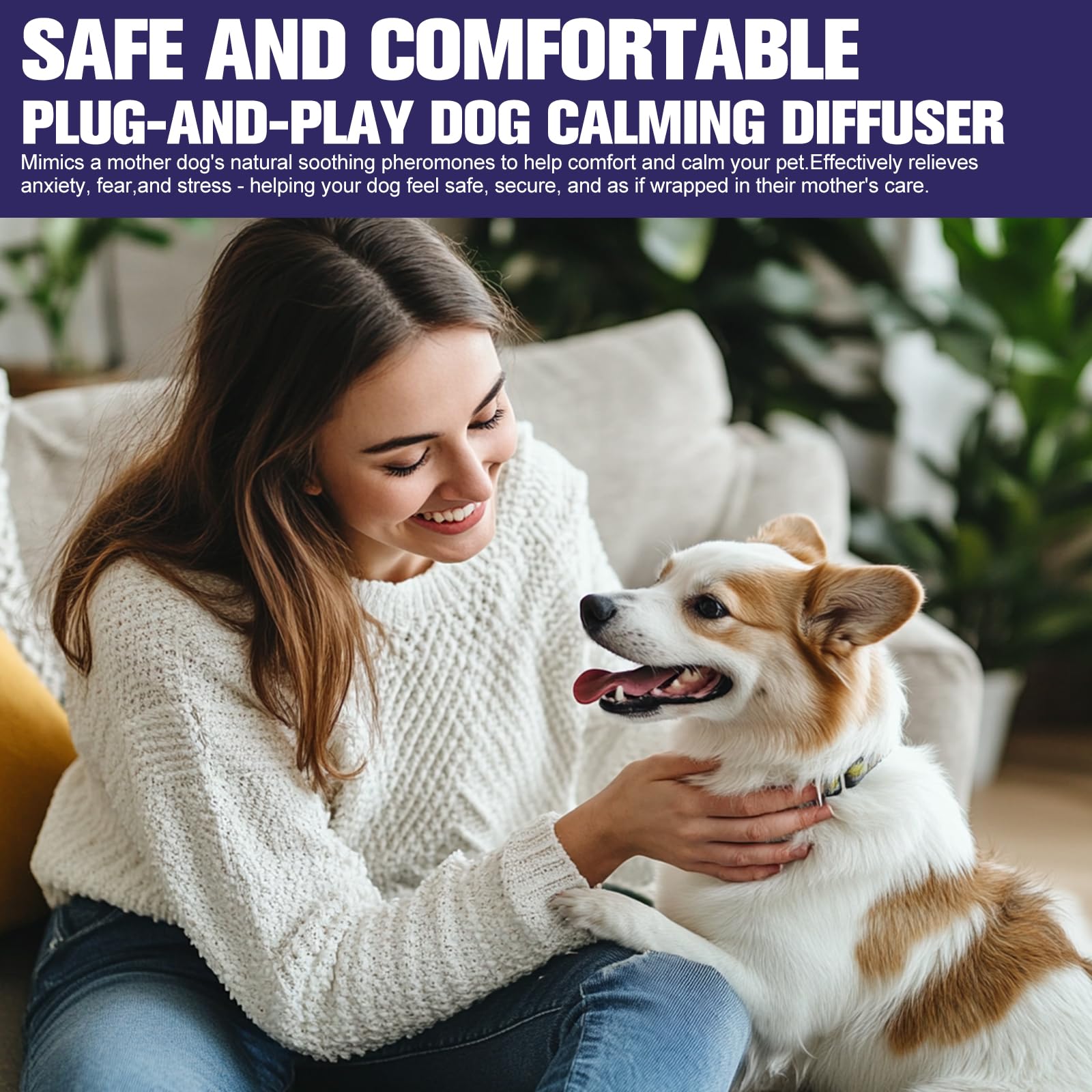 Difusor De Feromonas Calmantes para Perros,Adecuado para Todas Las Razas，Alivio Natural De Ansiedad para Perros,Reduce Eficazmente El Estrés Y El Ladrido (1)