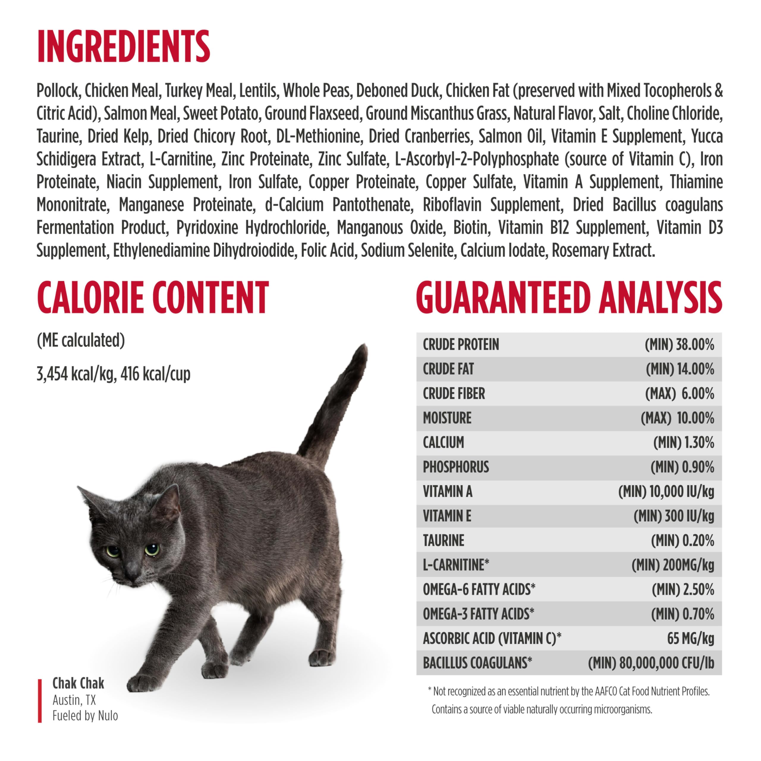 Nulo Freestyle Senior - Alimento seco para gatos, croquetas naturales de primera calidad sin granos con antioxidantes para apoyo inmunológico y alta proteína de origen animal