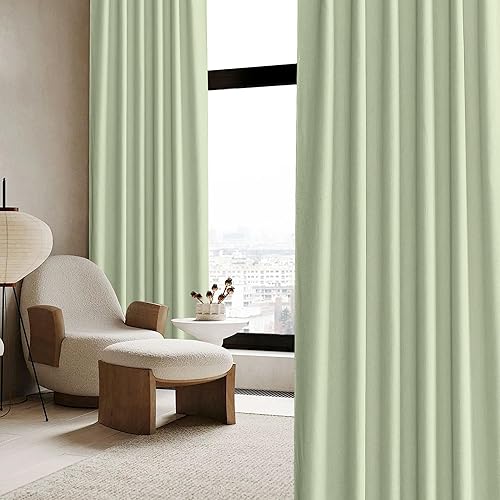 Miniatura 123 de RYB HOME - Cortinas de terciopelo beige, cortinas decorativas resistentes con pestaña trasera, cubierta de privacidad para oscurecer habitación