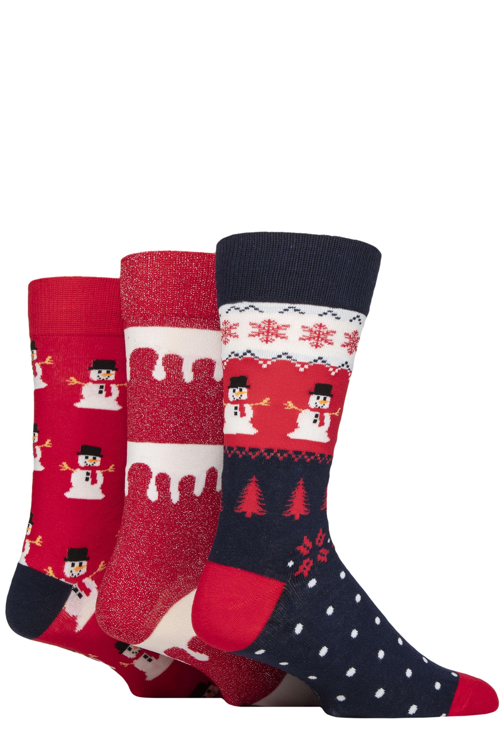 Sockshop Men's Snow Wildfeet Christmas Socks - Soft Cotton, Fun Novelty Festive Patterned Xmas Gift Multipack Of 3 Size 7-11 (Uk, Numeric, 7, 11, Regular, Regular, )