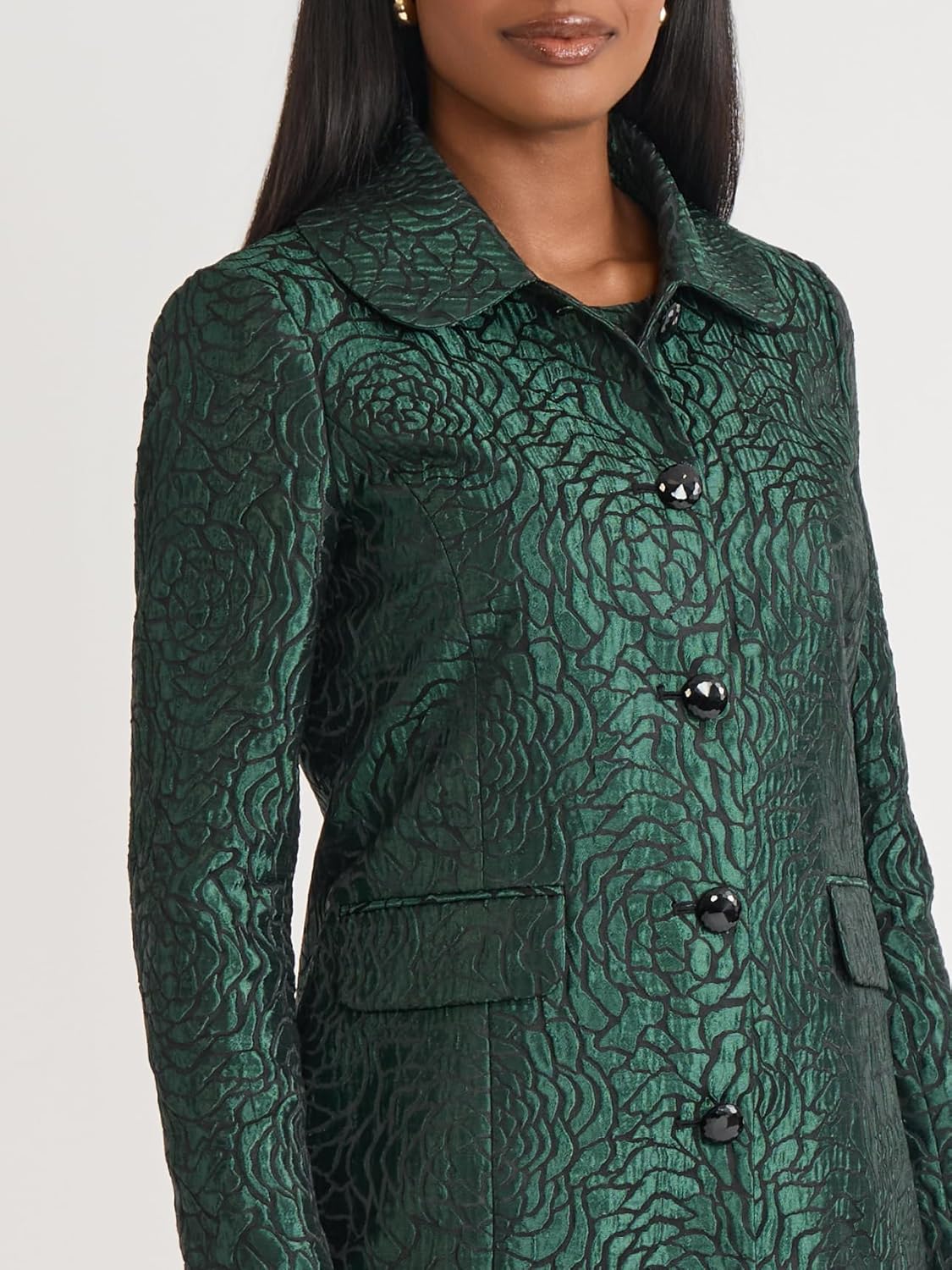 Kasper Women's Button-Front Jacquard Topper - Image 2