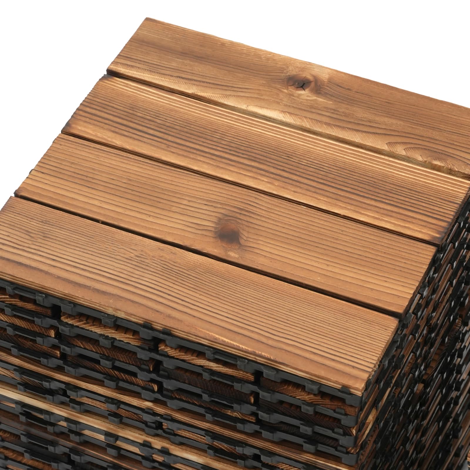 36 baldosas entrelazadas para terraza, suelo de madera dura, 30 x 30 cm, para jardín, patio, balcón