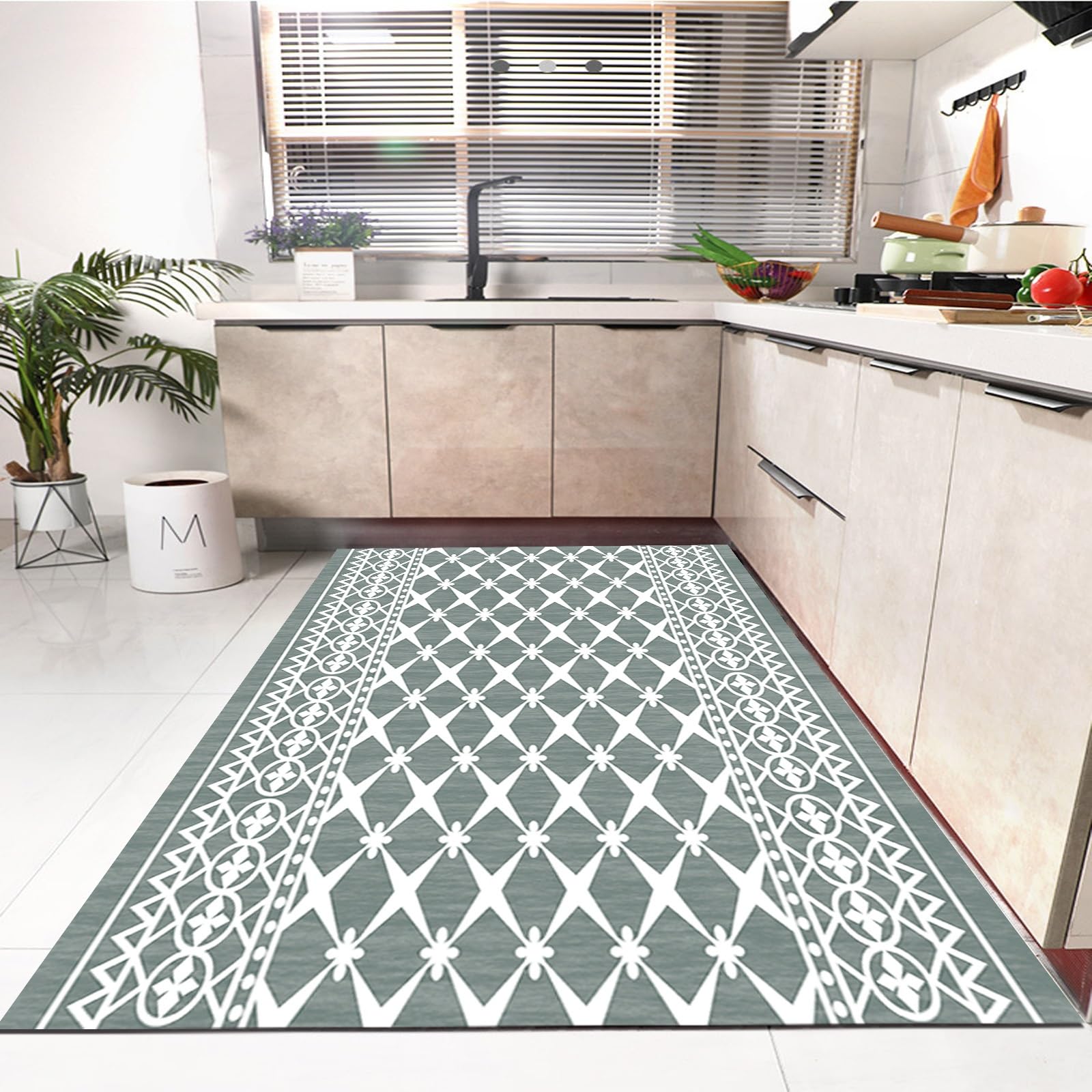 Tappeto Cucina, Passatoia Cucina 80 x 230 cm Antimacchia e Antisfilo, Vari Colori e Misure, Fatto su Misura, Tappeto Natalizio Cucina per Bagno, Ingresso, Camera da Letto, I