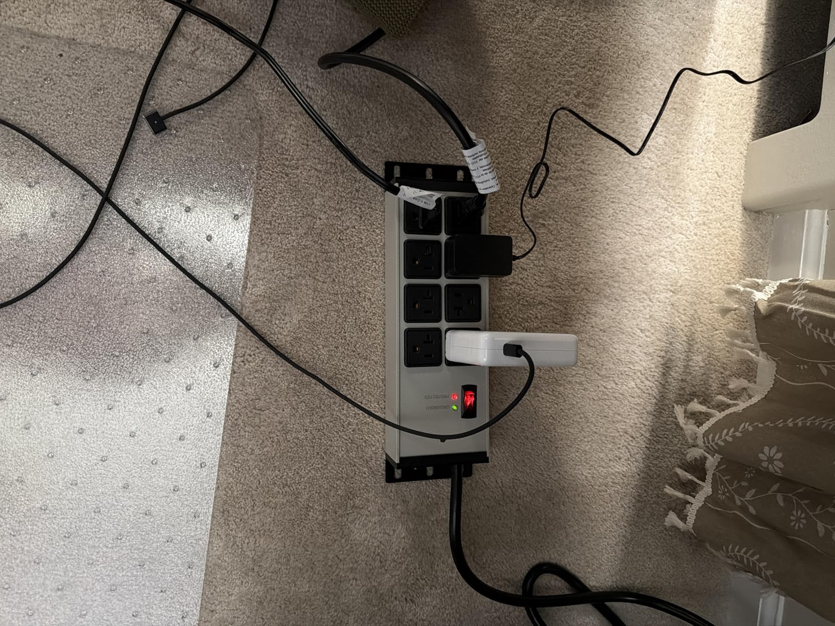 CCCEI 20 AMP power strip with multiple tools connected