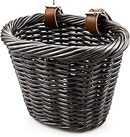 Vista 1 de MEGHNA Mini cesta tejida para bicicleta para manillar de bicicleta para niña y niño para scooter, varios