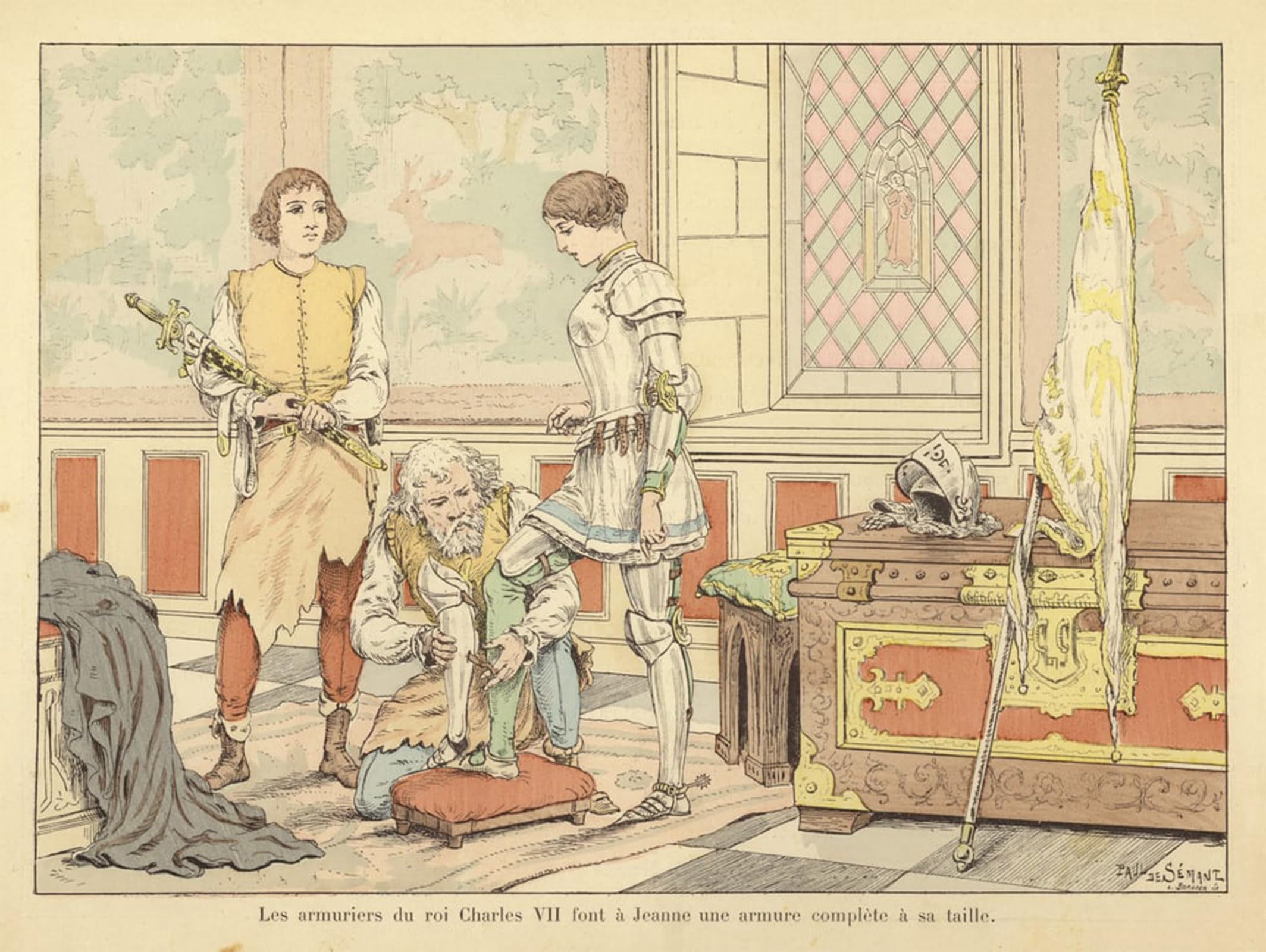 POSTERIIk Vintage Art Print Images Pictures Print Joan of Arc by Paul De Semant Modern Colour Posters for Office Home Decor 60x90cm