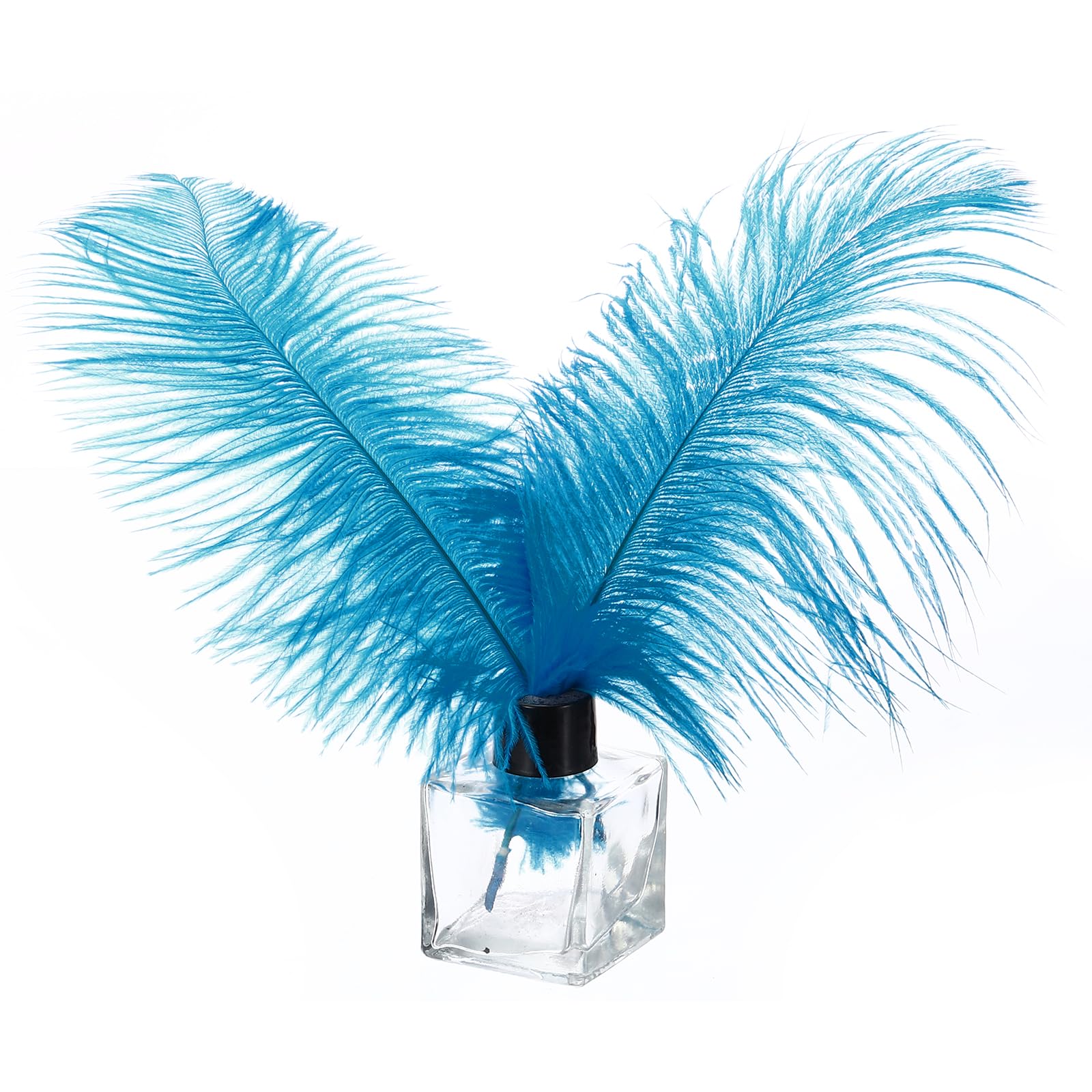 PATIKIL 30 Pcs Natural Ostrich Feathers Bulk 8-10 Inch/ 20-25 cm Large Ostrich Feathers for Crafts Home Decoration Wedding Party Vase Decor (Light Blue)