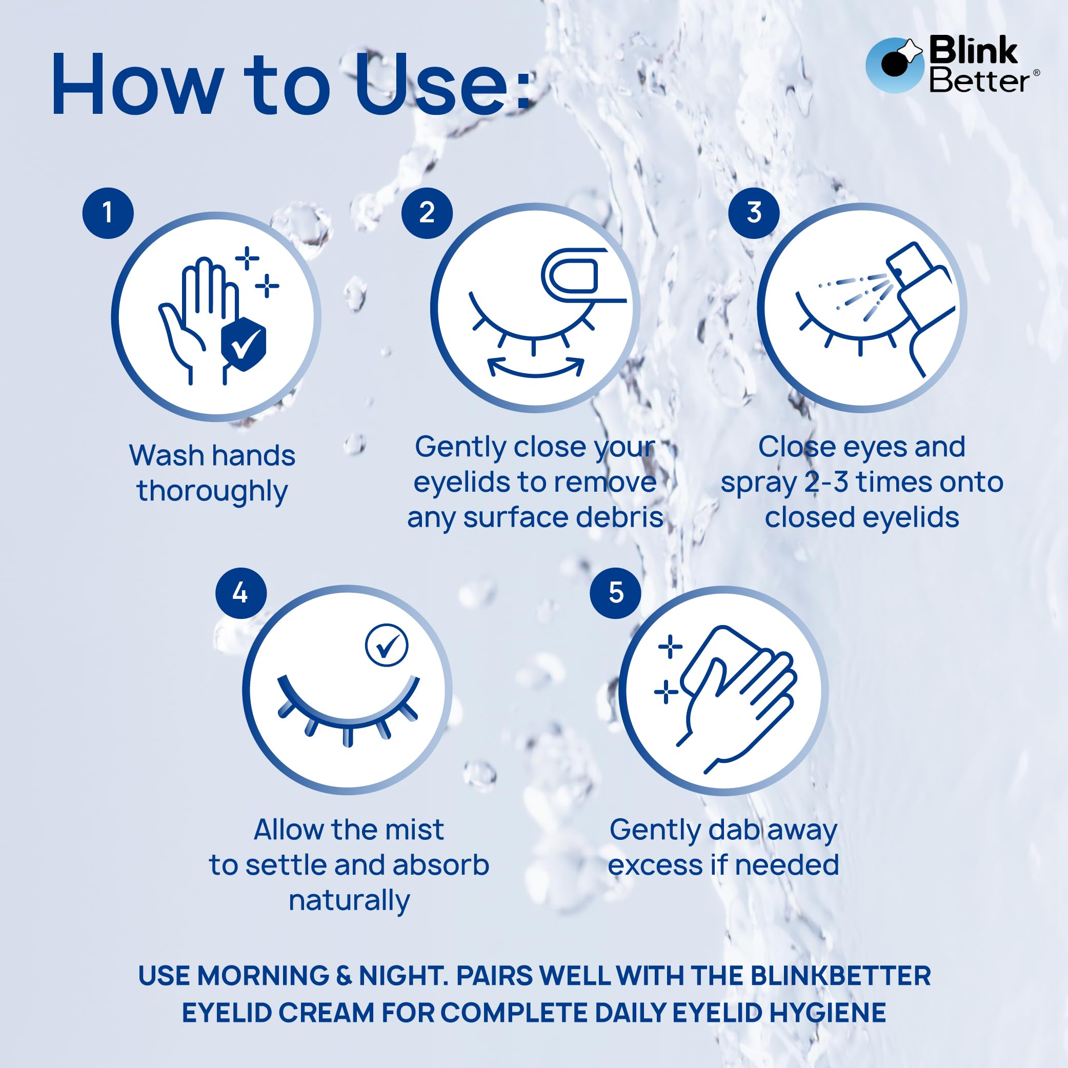 BlinkBetter BetterLids Boosted Hypochlorous Acid Eyelid Spray – Gentle Non-Sting Eyelid Cleanser Mist with Ectoin & Trehalose for Blepharitis, Dry and Itchy Lids – Daily Lid Hygiene Eye Spray, 50 ml — Amazon image 6