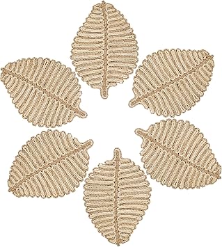 Placemats Set of 6,Natural Leaf-Shaped Charger Plates Handcrafted Fall Placemats for Dining Table Decor