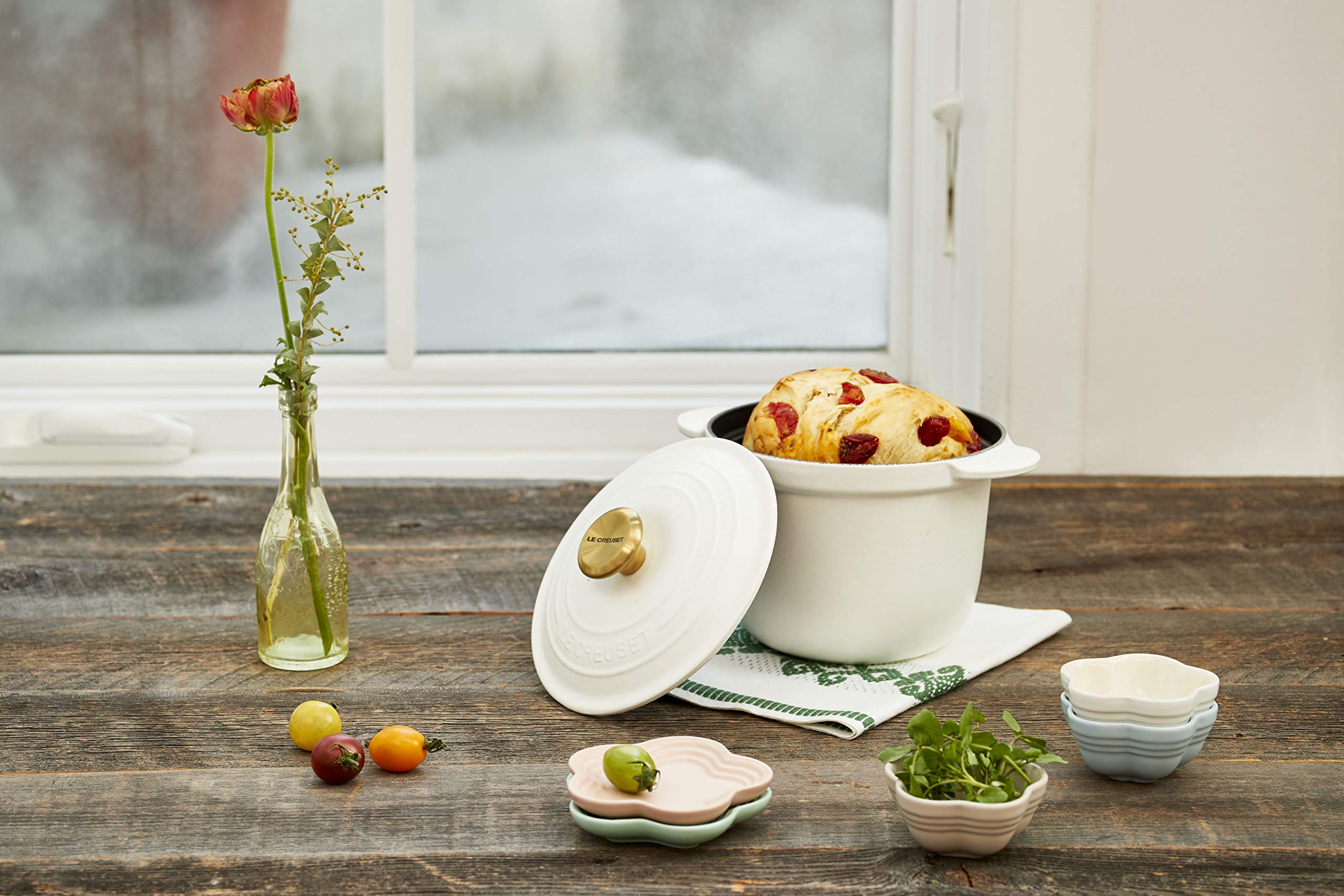 ルクルーゼ ミニフラワープレート5枚セット 小皿・豆皿 クールミント