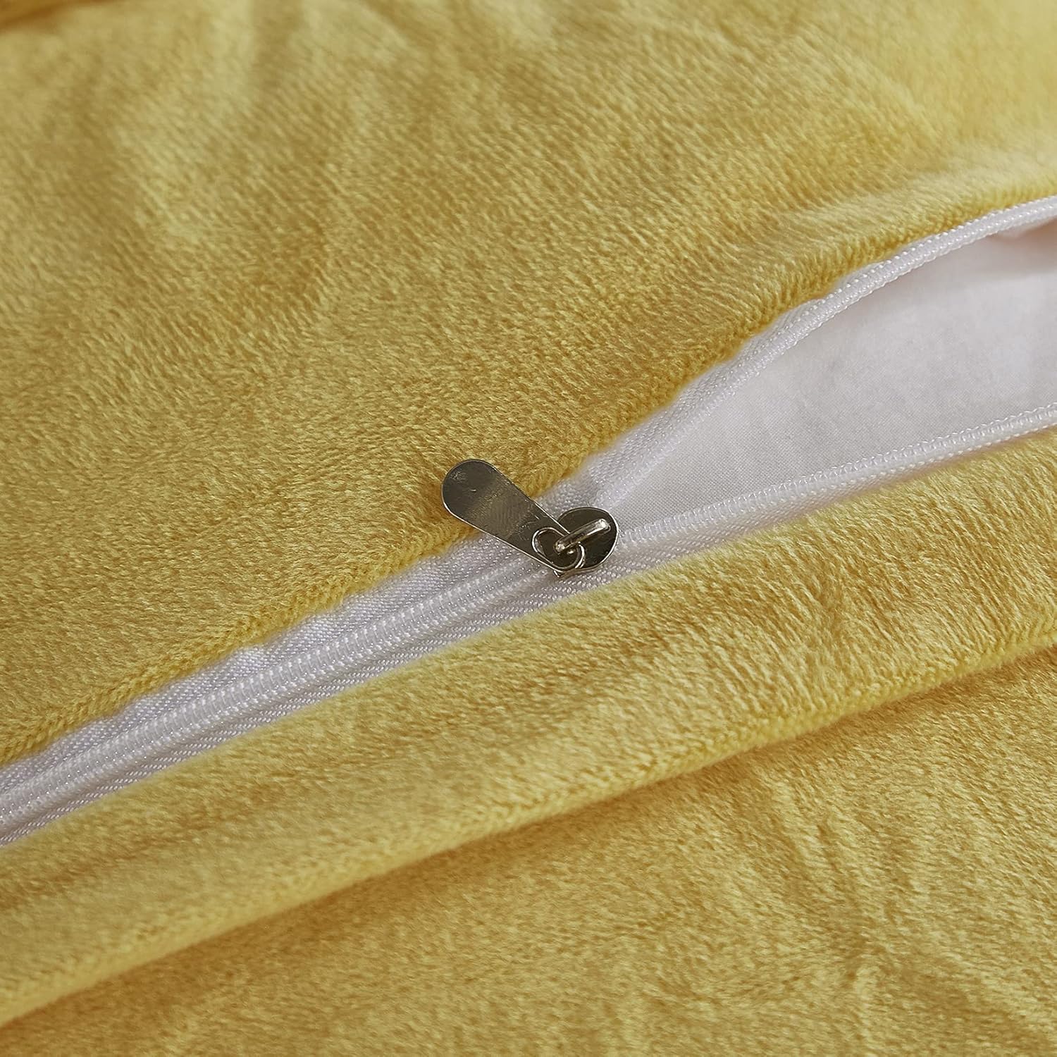 Yaoshuho Plush Fluffy Duvet Cover Twin Size Luxury Ultra Soft Shaggy Duvet Cover Set Faux Fur Comforter Bedding Set(1 Duvet Cover + 1 Pillow Shams), Yellow - Image 6