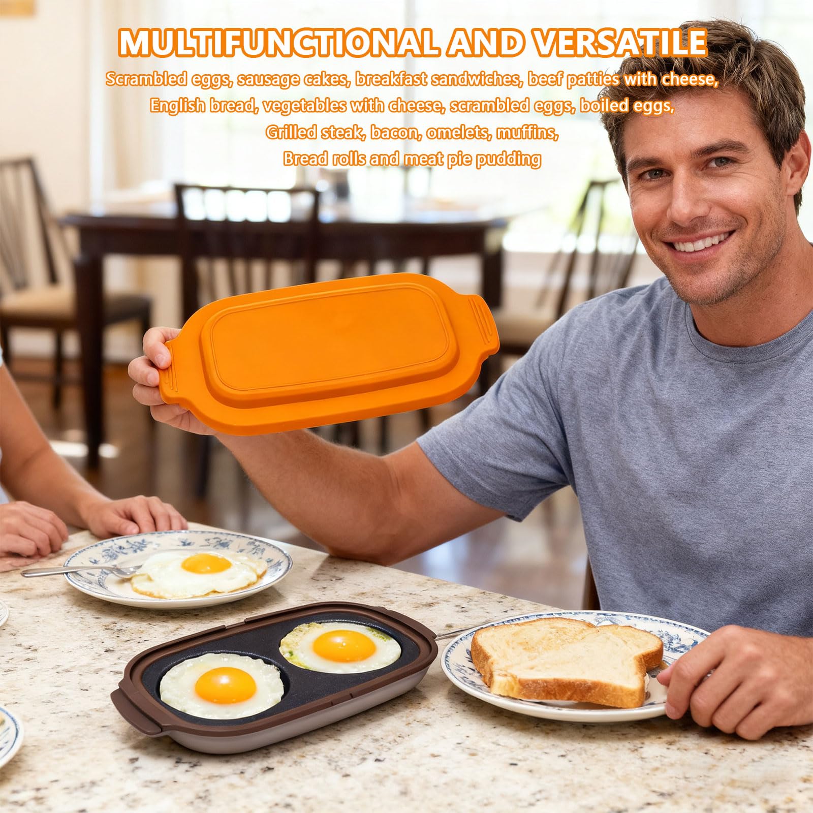 Adatto al microonde, per cuocere le uova, doppio scomparto per omelette e panini, design ergonomico, lavabile in lavastoviglie, gadget da cucina adatto ai viaggi