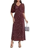 Sequin Formal Mother of The Bride Dress Cocktail Evening Wedding Dresses with Shawl