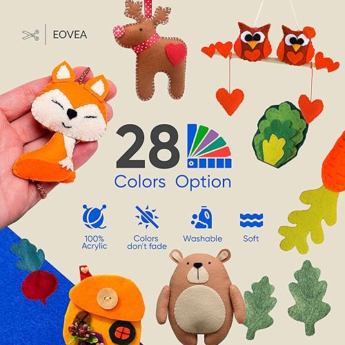 Miniatura 3 de Tela de fieltro acrílico - 72 pulgadas de ancho -Tela de fieltro grueso sólido de 0.063 in por yarda - Suministros para manualidades - Costura,